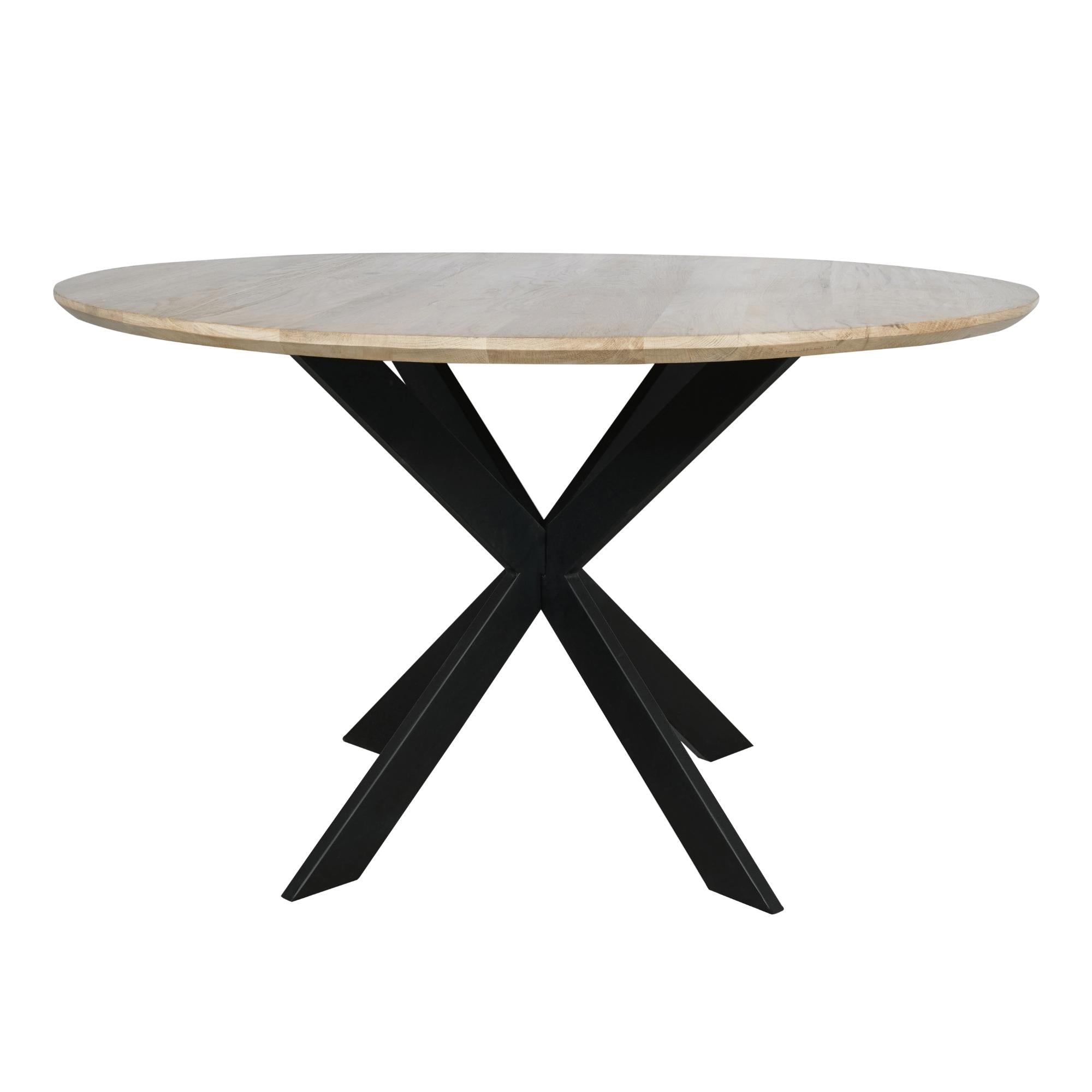 Eiken eettafel Ferris | Rond 130 cm | Naturel - Industrieelinhuis.nl