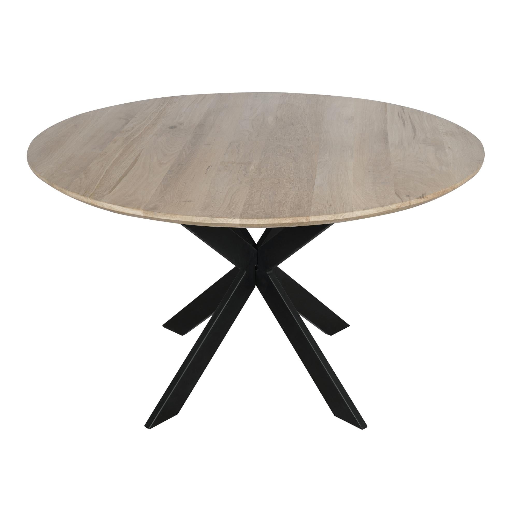 Eiken eettafel Ferris | Rond 130 cm | Naturel - Industrieelinhuis.nl