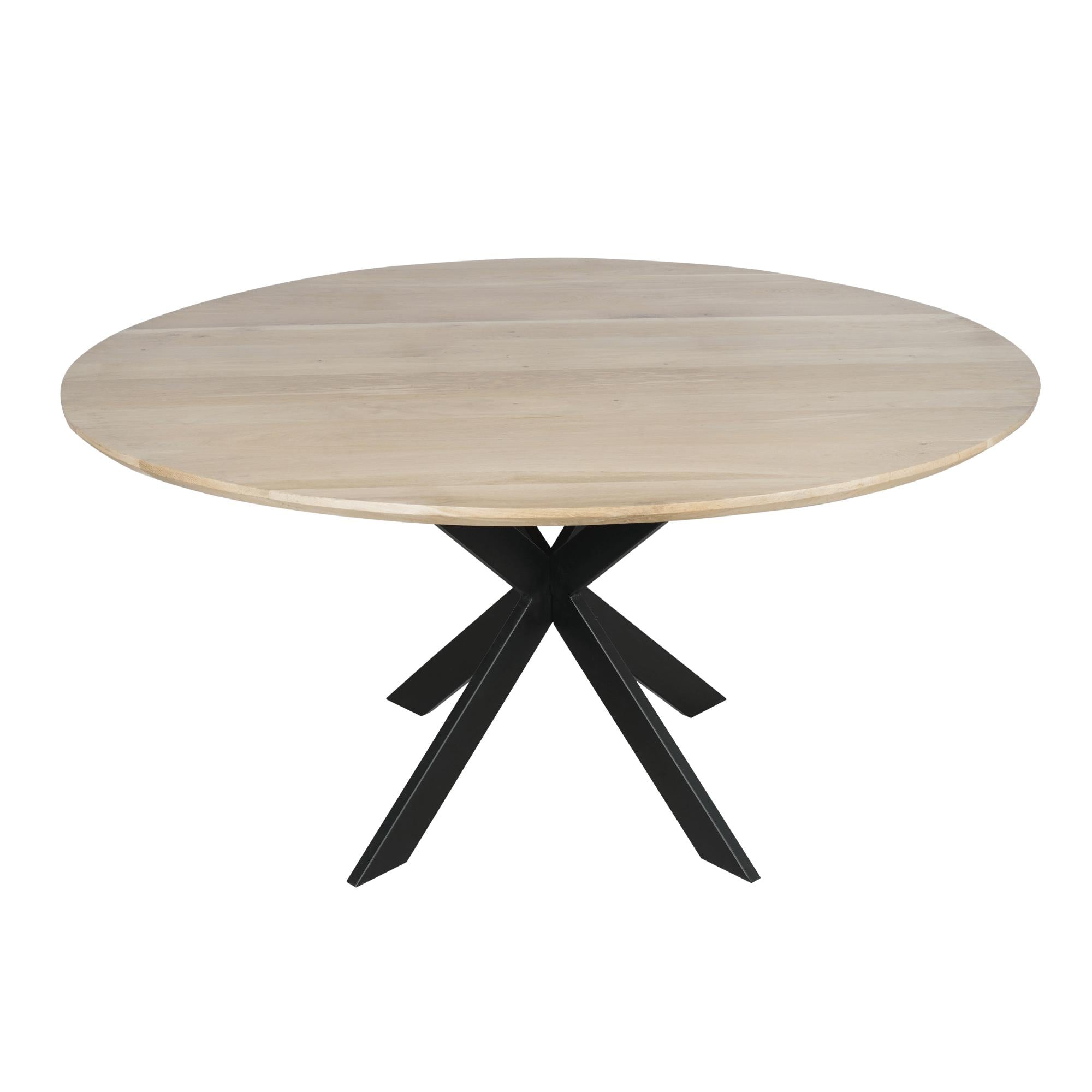 Eiken eettafel Ferris | Rond 150 cm | Naturel - Industrieelinhuis.nl