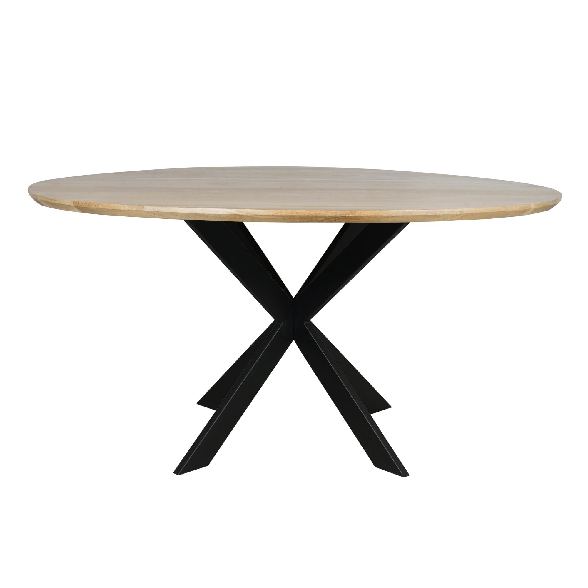 Eiken eettafel Ferris | Rond 150 cm | Naturel - Industrieelinhuis.nl