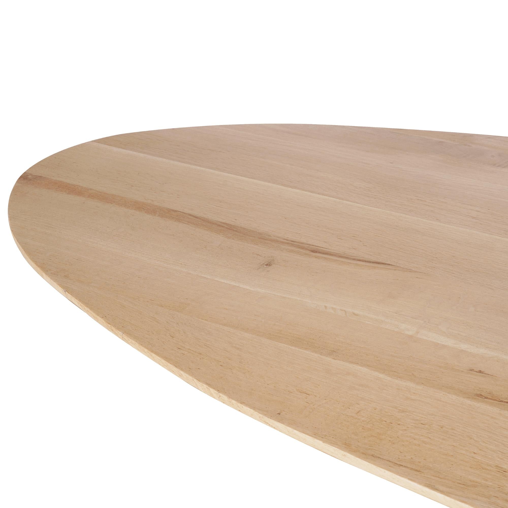Eiken eettafel Ferris | Ovaal 210 cm | Naturel - Industrieelinhuis.nl
