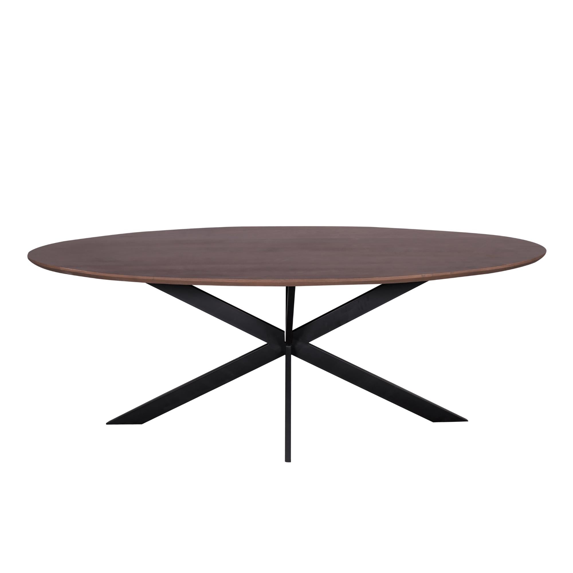 Eiken eettafel Ferris | Ovaal 210 cm | Walnoot - Industrieelinhuis.nl
