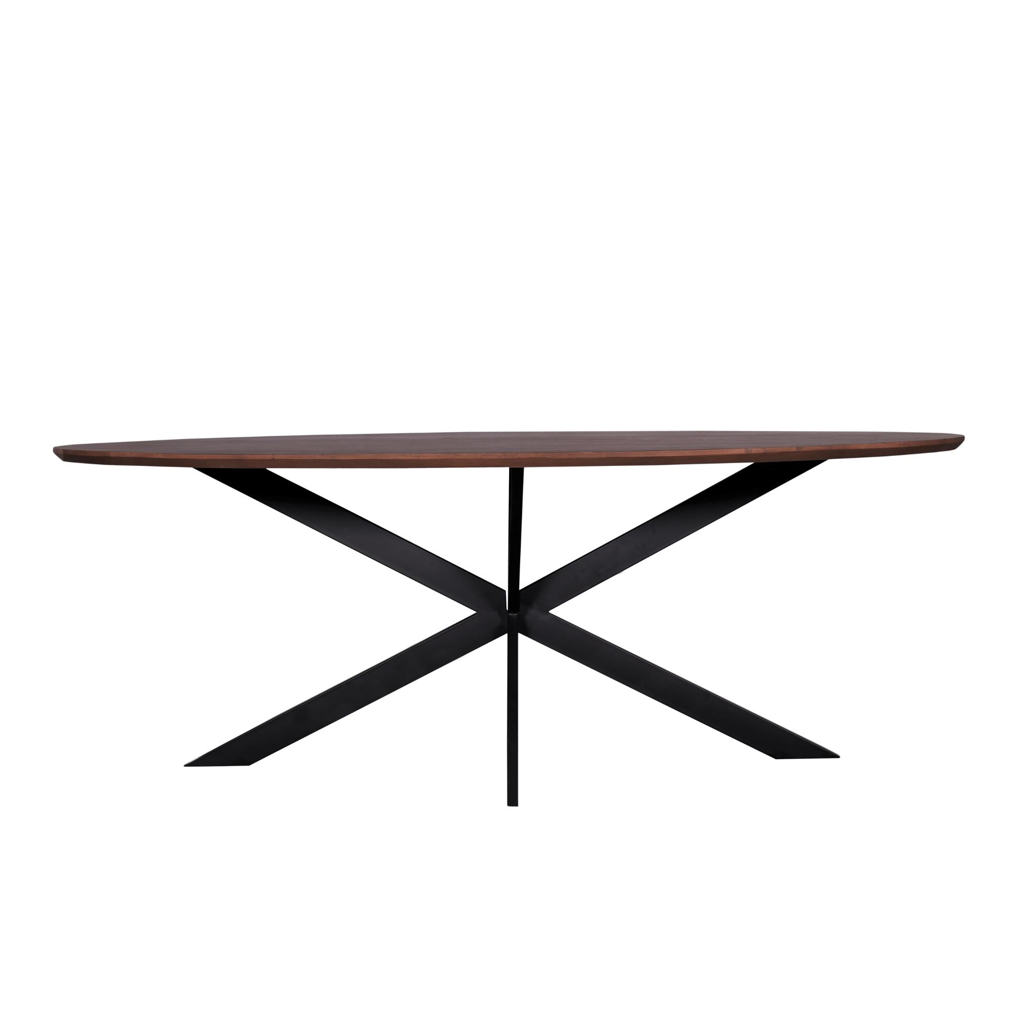 Eiken eettafel Ferris | Ovaal 210 cm | Walnoot - Industrieelinhuis.nl
