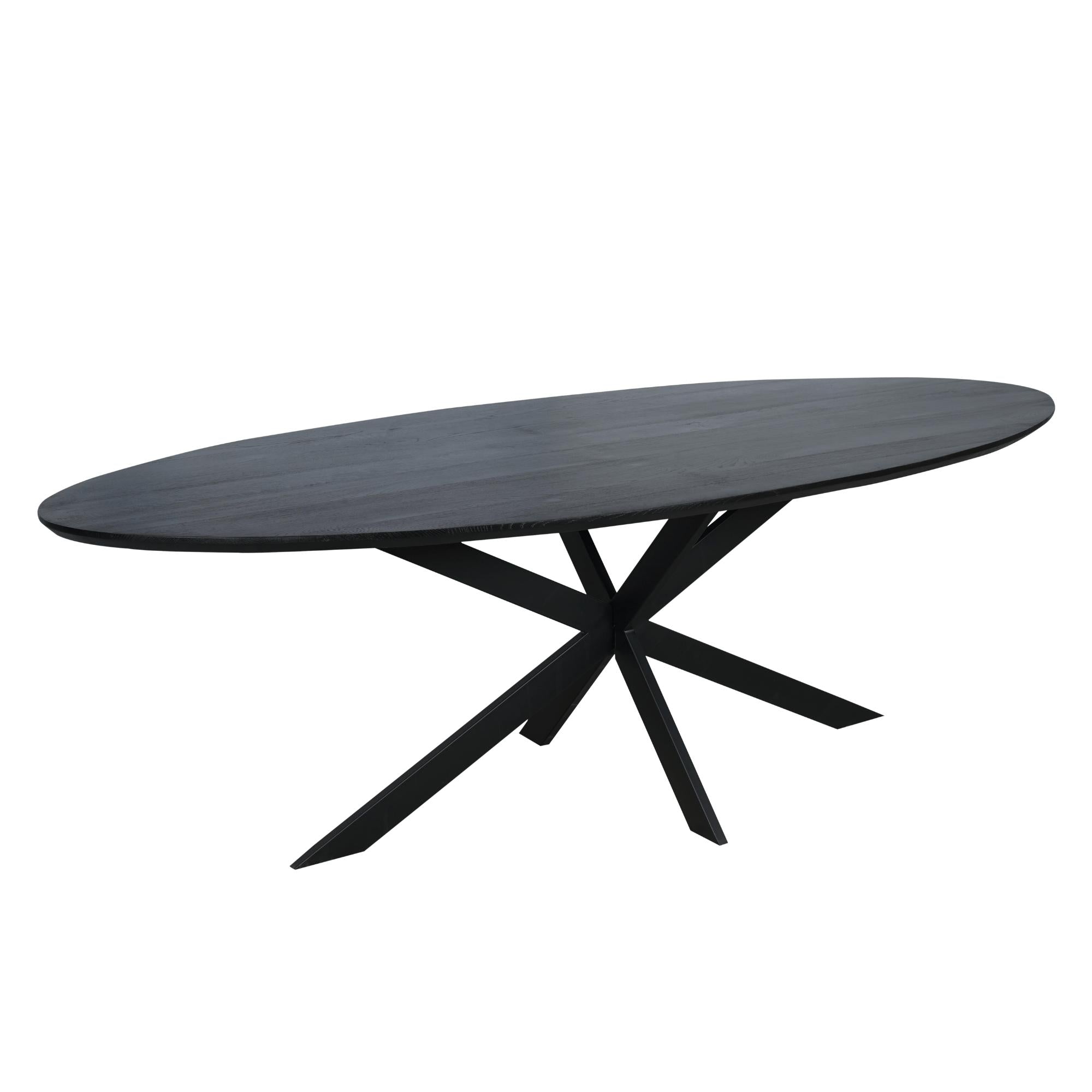 Eiken eettafel Ferris | Ovaal 240 cm | Zwart - Industrieelinhuis.nl