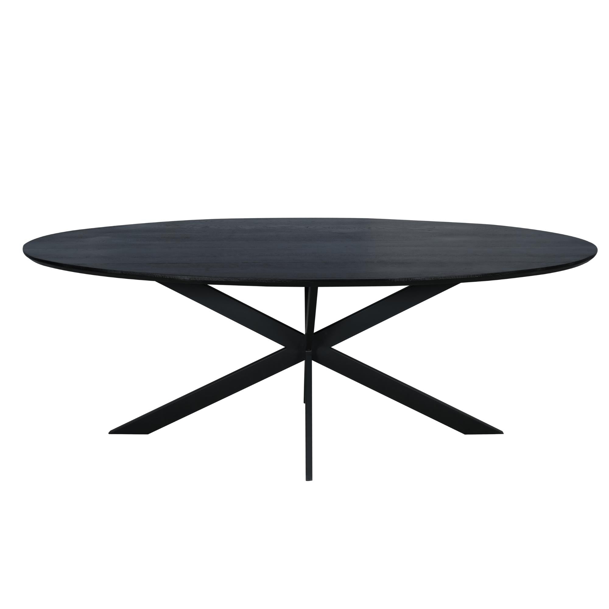 Eiken eettafel Ferris | Ovaal 240 cm | Zwart - Industrieelinhuis.nl