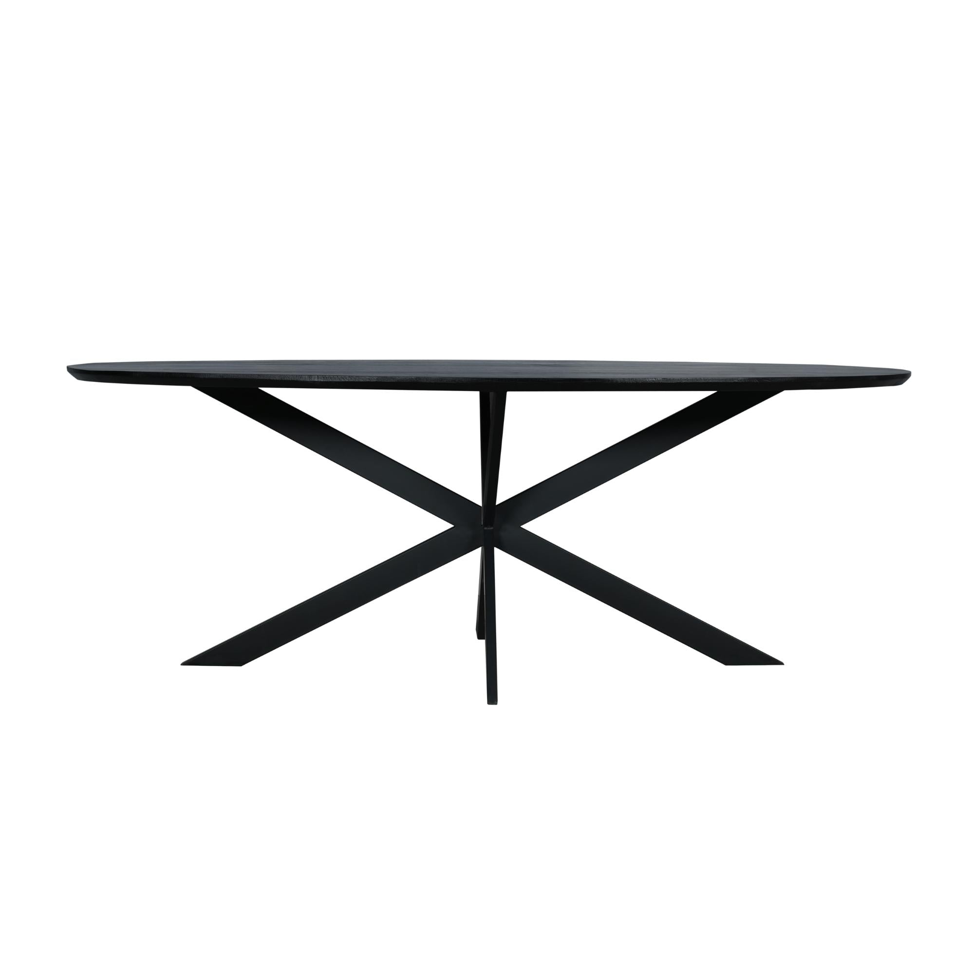 Eiken eettafel Ferris | Ovaal 210 cm | Zwart - Industrieelinhuis.nl