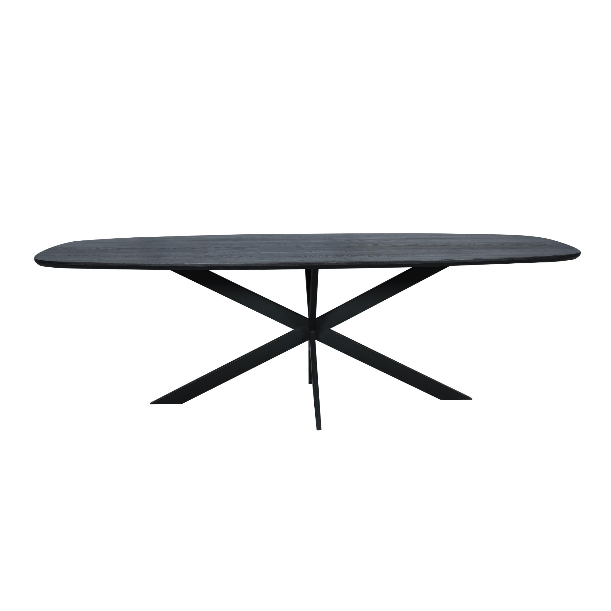 Eiken eettafel Ferris | Deens Ovaal 240 cm | Zwart - Industrieelinhuis.nl