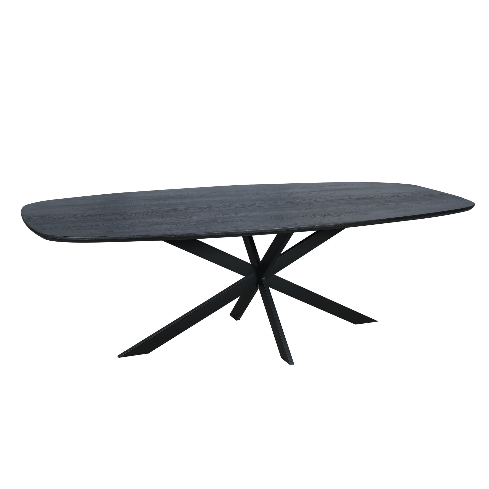 Eiken eettafel Ferris | Deens Ovaal 240 cm | Zwart - Industrieelinhuis.nl