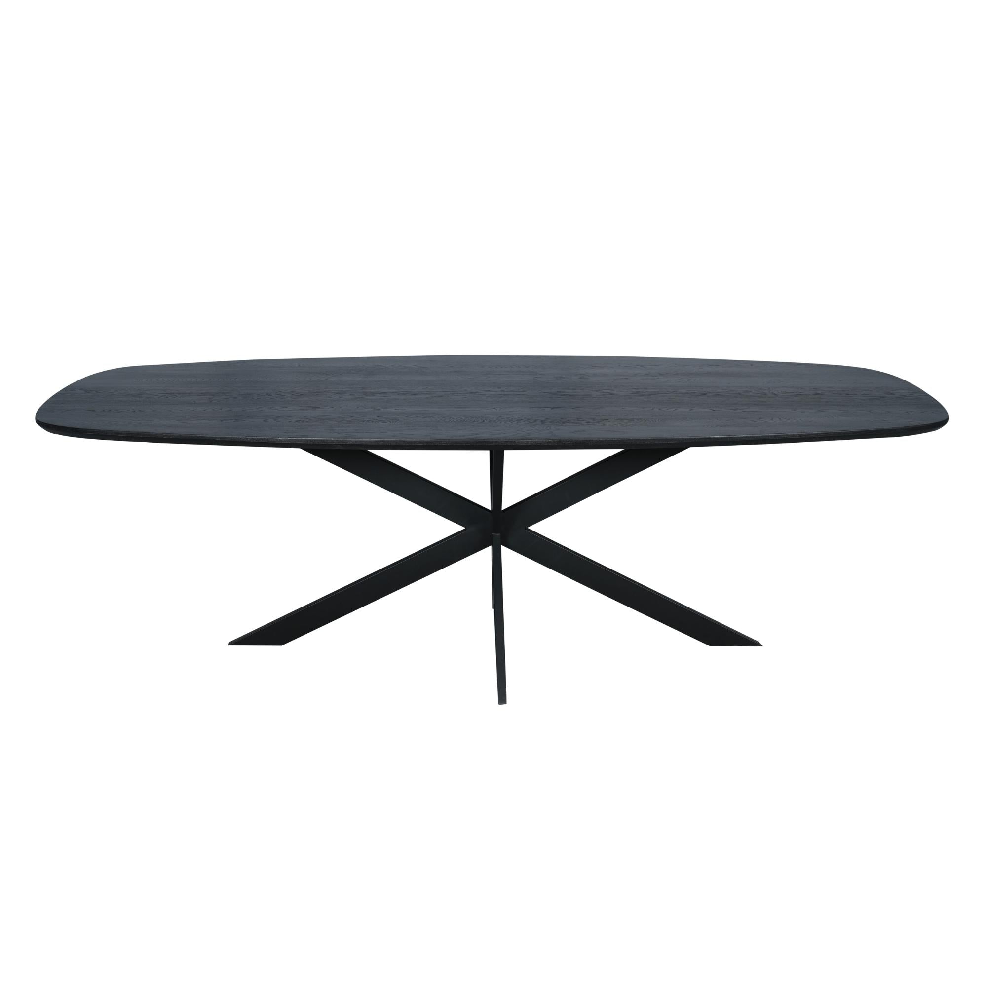 Eiken eettafel Ferris | Deens Ovaal 240 cm | Zwart - Industrieelinhuis.nl