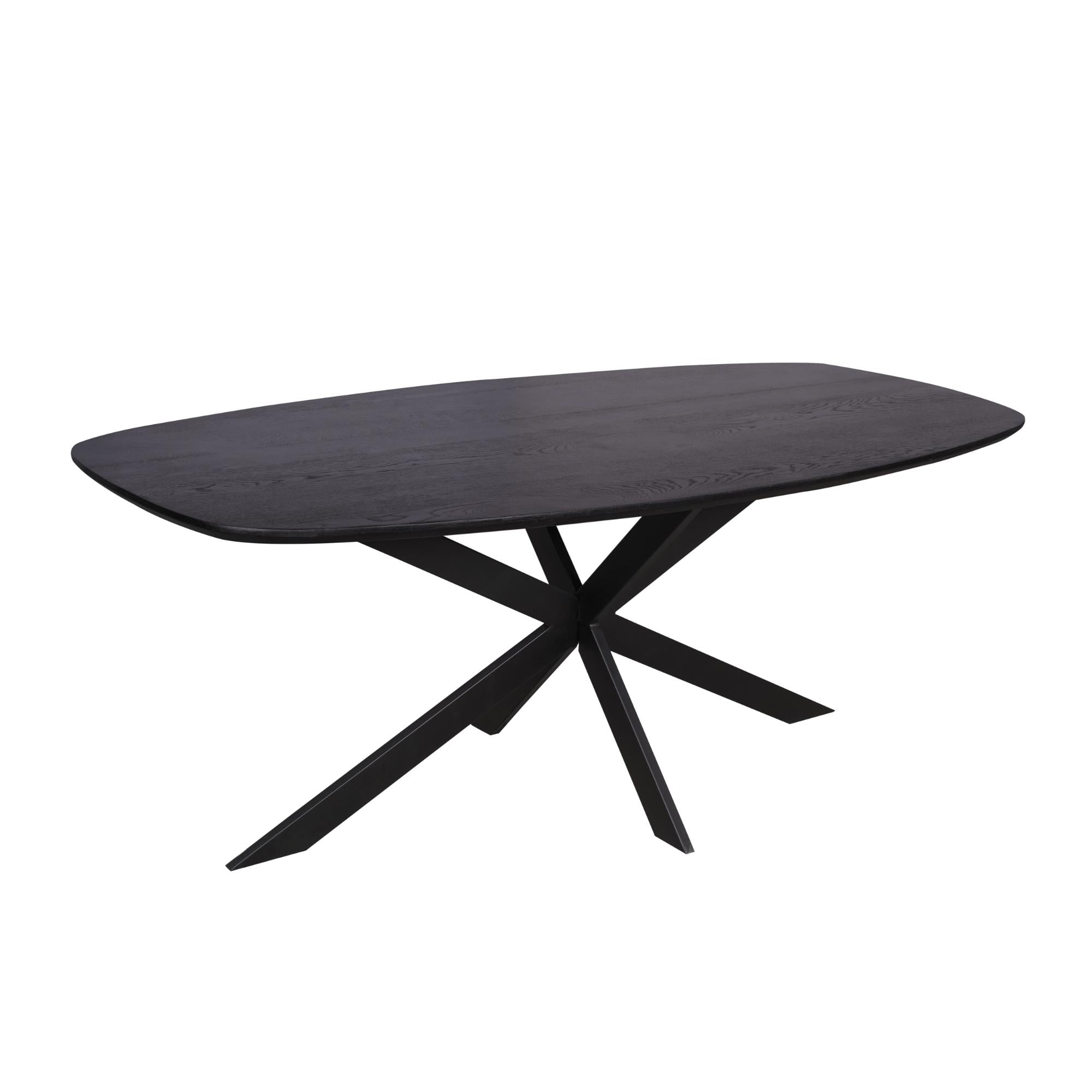 Eiken eettafel Ferris | Deens Ovaal 200 cm | Zwart - Industrieelinhuis.nl