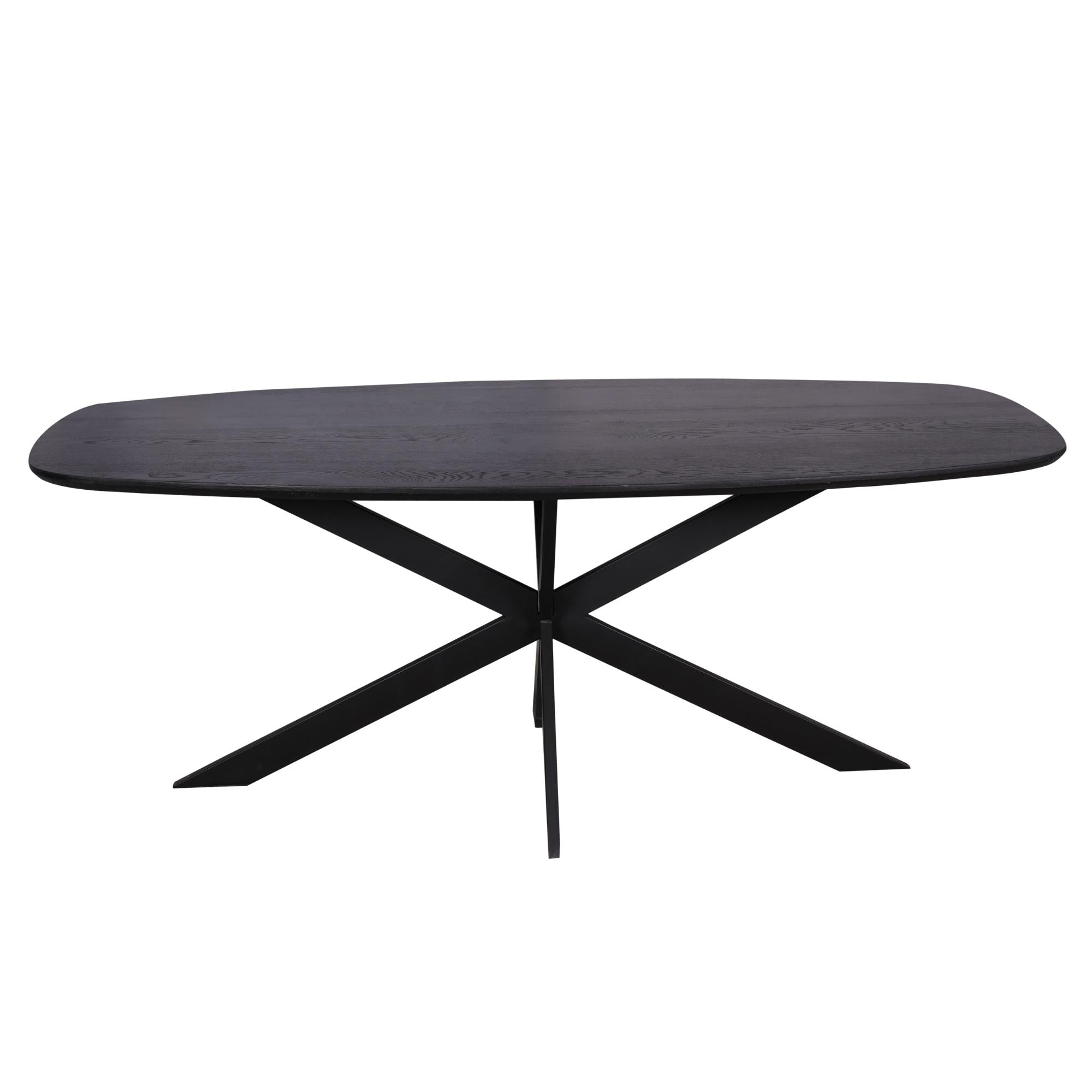 Eiken eettafel Ferris | Deens Ovaal 200 cm | Zwart - Industrieelinhuis.nl