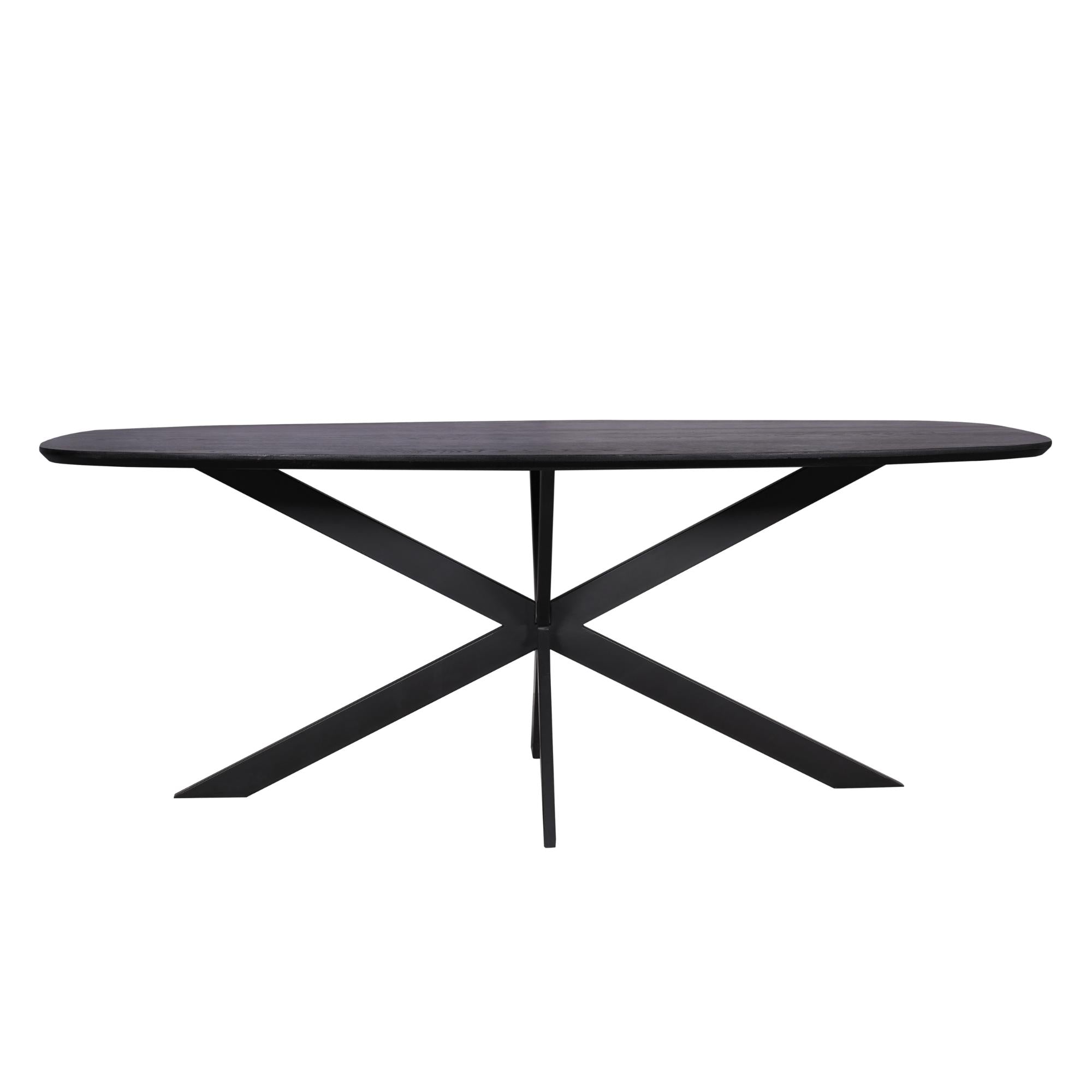 Eiken eettafel Ferris | Deens Ovaal 200 cm | Zwart - Industrieelinhuis.nl