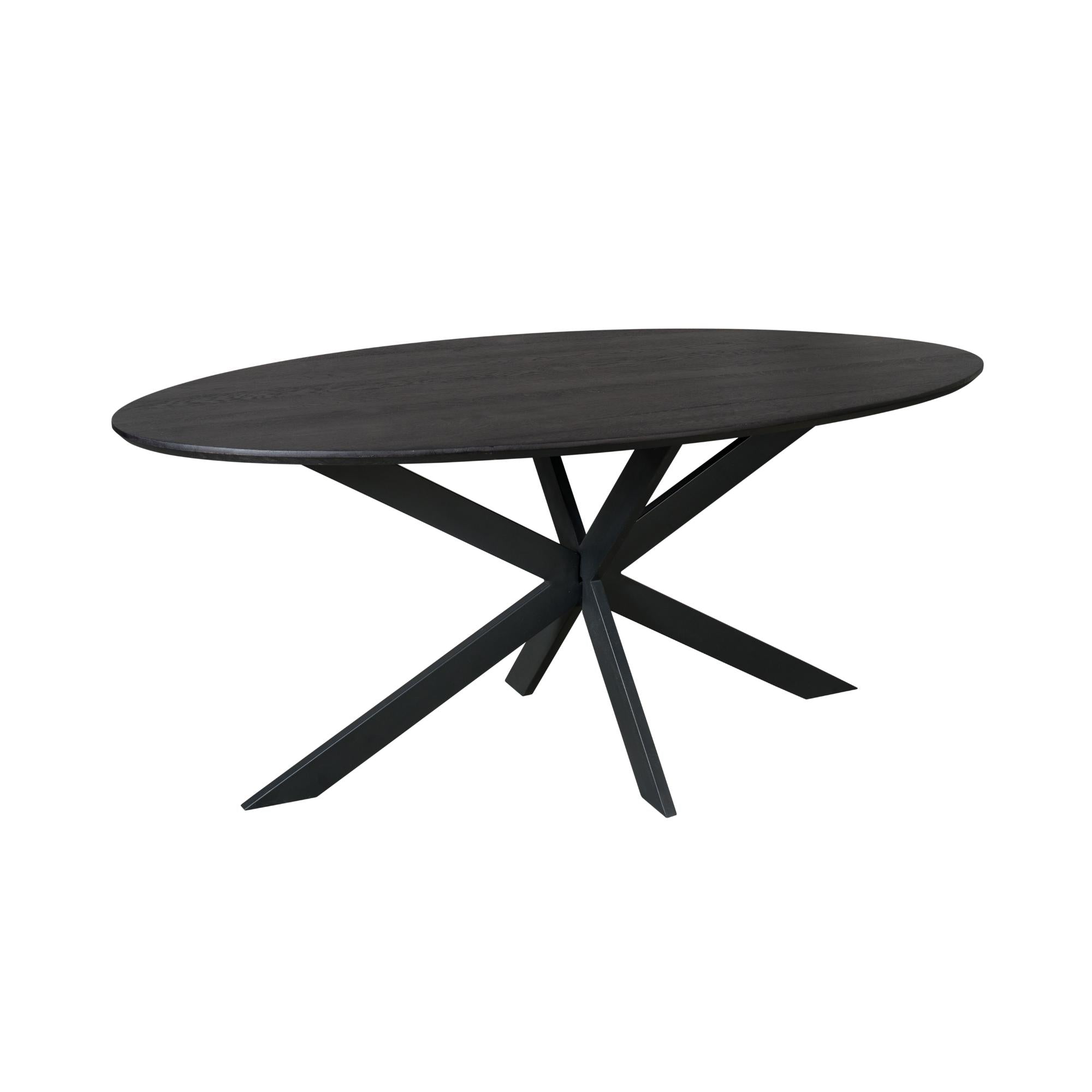 Eiken eettafel Ferris Ovaal 180 cm Zwart