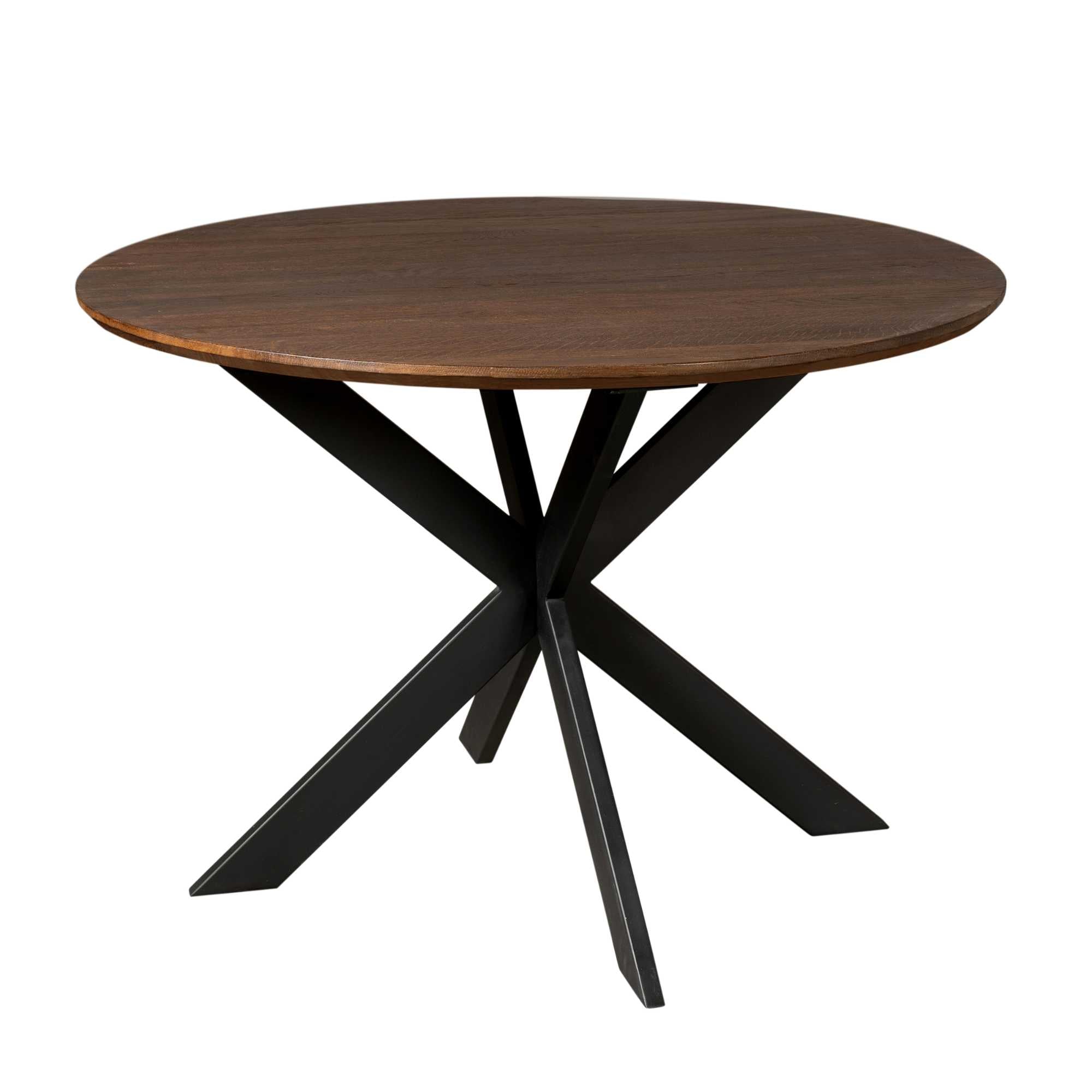 Eiken eettafel Ferris | Rond 110 cm | Brown - Industrieelinhuis.nl