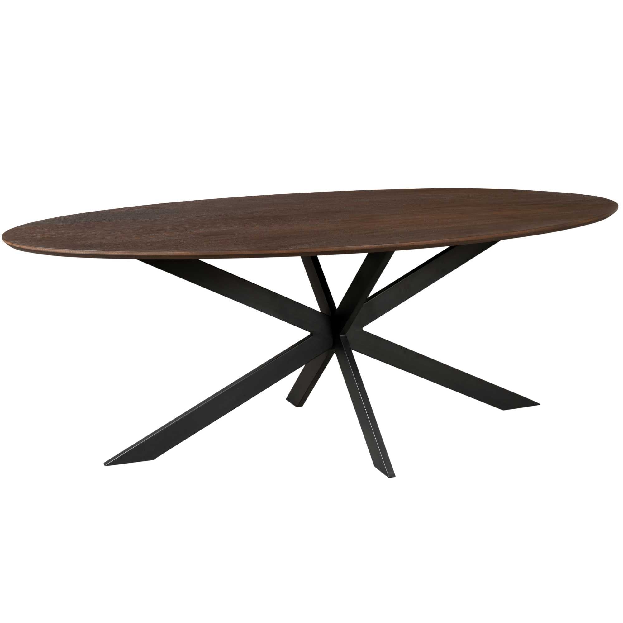 Eiken eettafel Ferris Ovaal Bruin 210 cm - Industrieelinhuis.nl