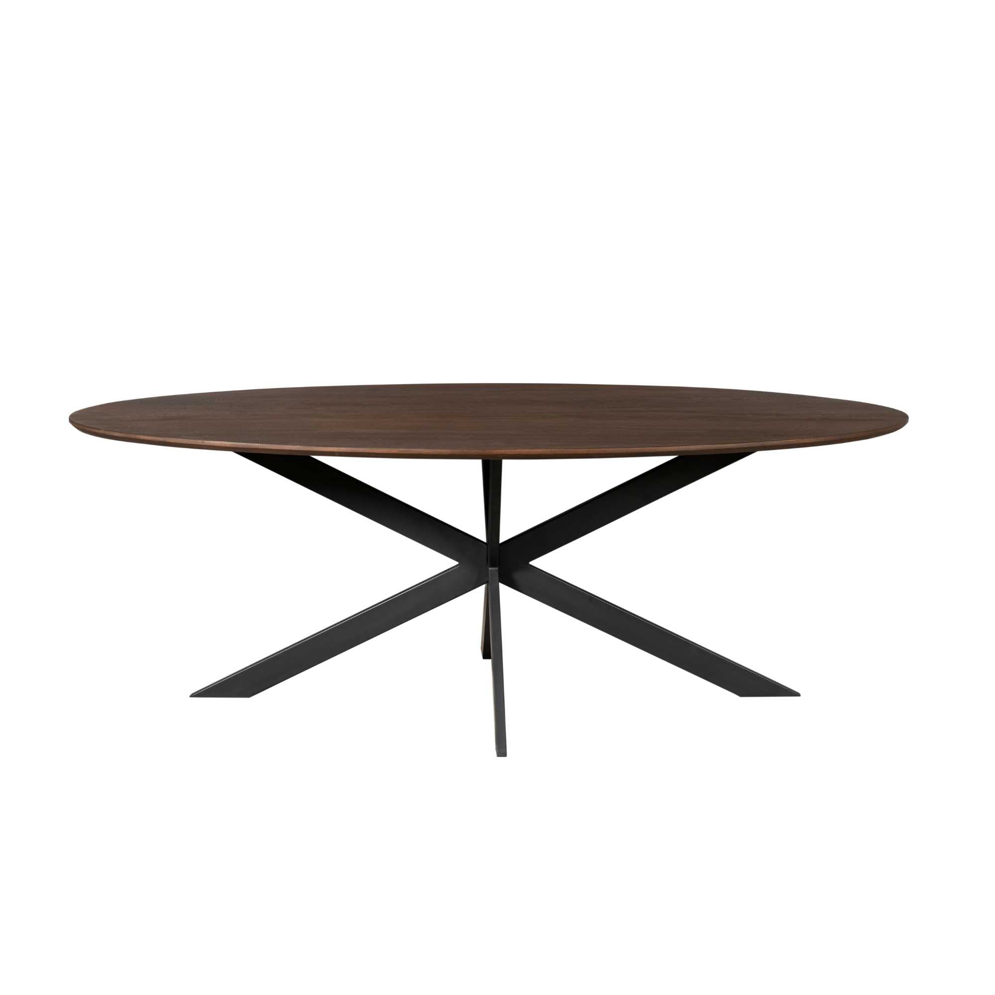 Eiken eettafel Ferris Ovaal Bruin 280 cm - Industrieelinhuis.nl