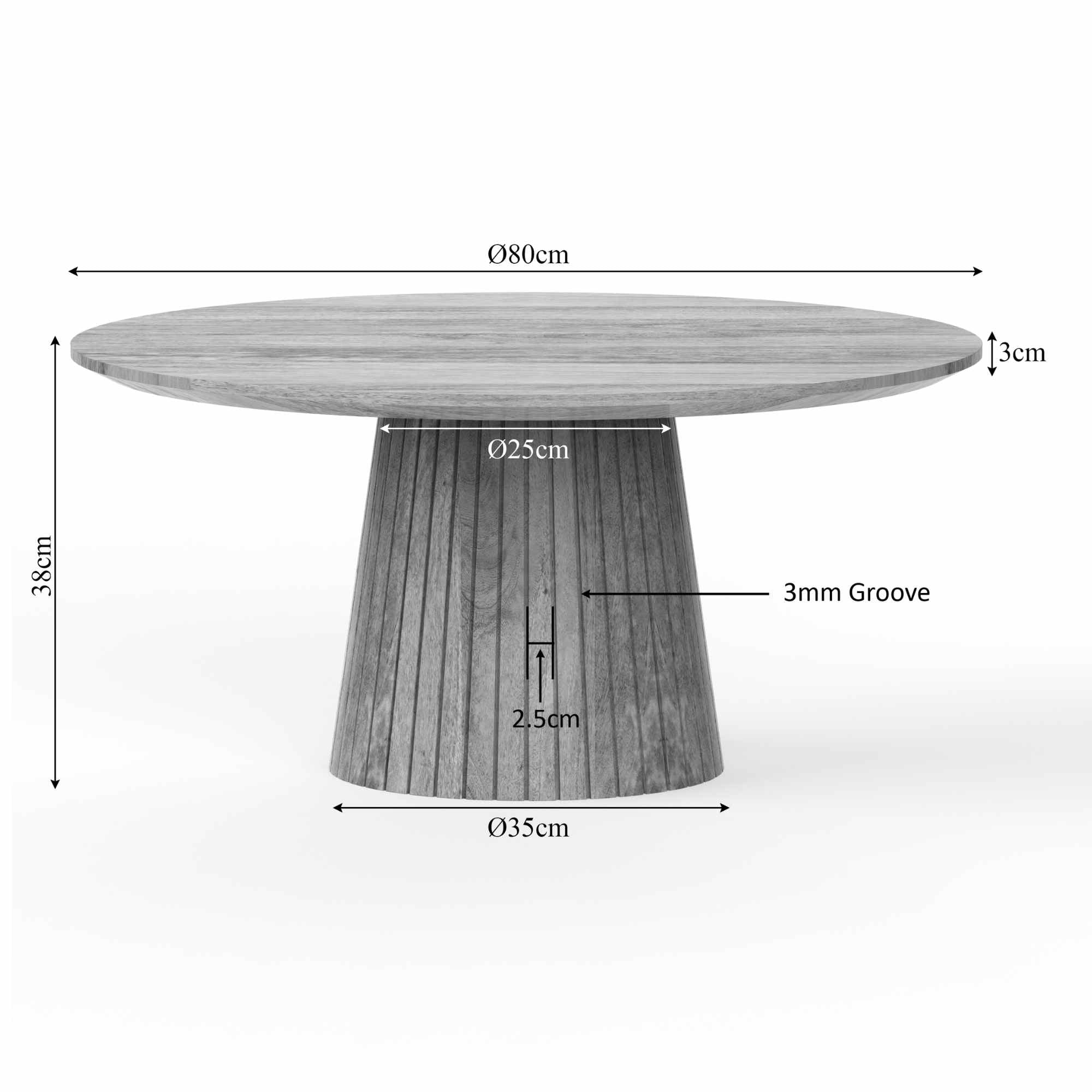 Salontafel Solana | 80 cm | Taupe - Industrieelinhuis.nl