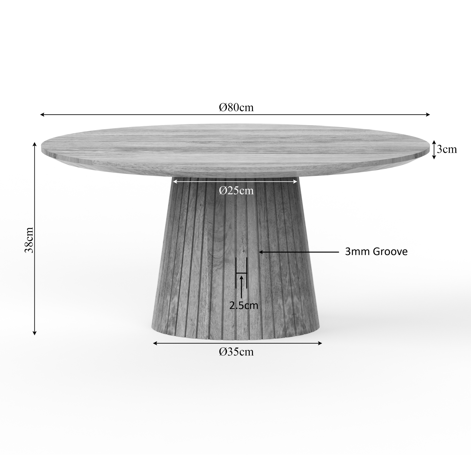 Salontafel Solana | 80 cm | Taupe - Industrieelinhuis.nl