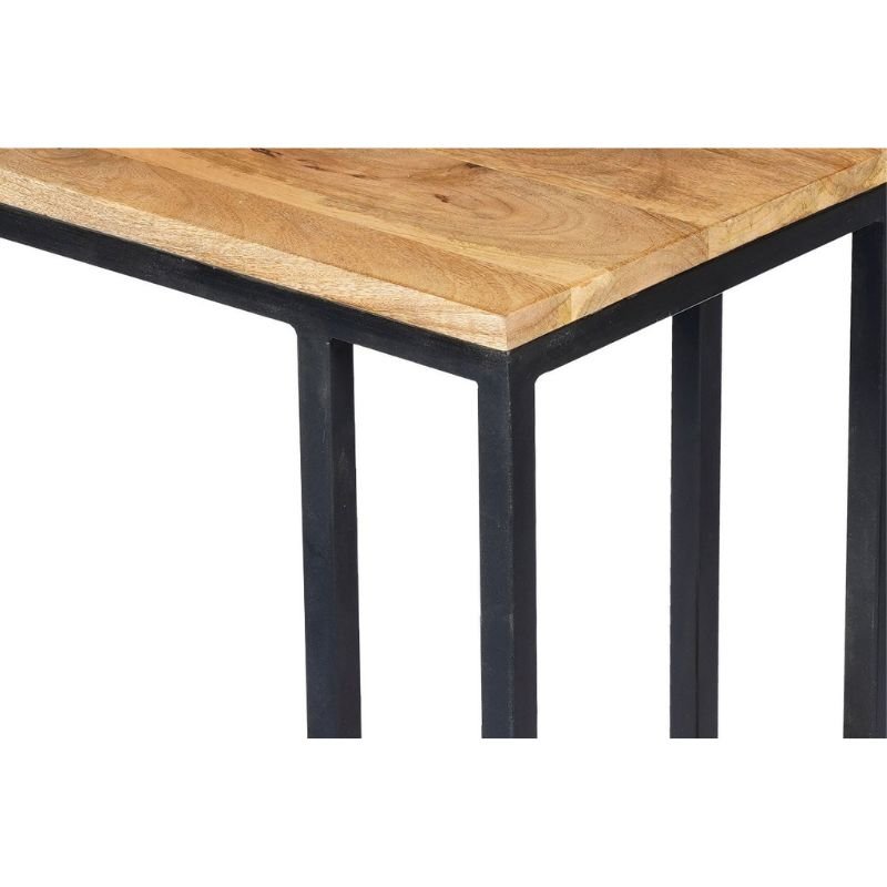 Bijzettafel voor over de bank | Mangohout en Staal | 48x32x72cm - Industrieelinhuis.nl