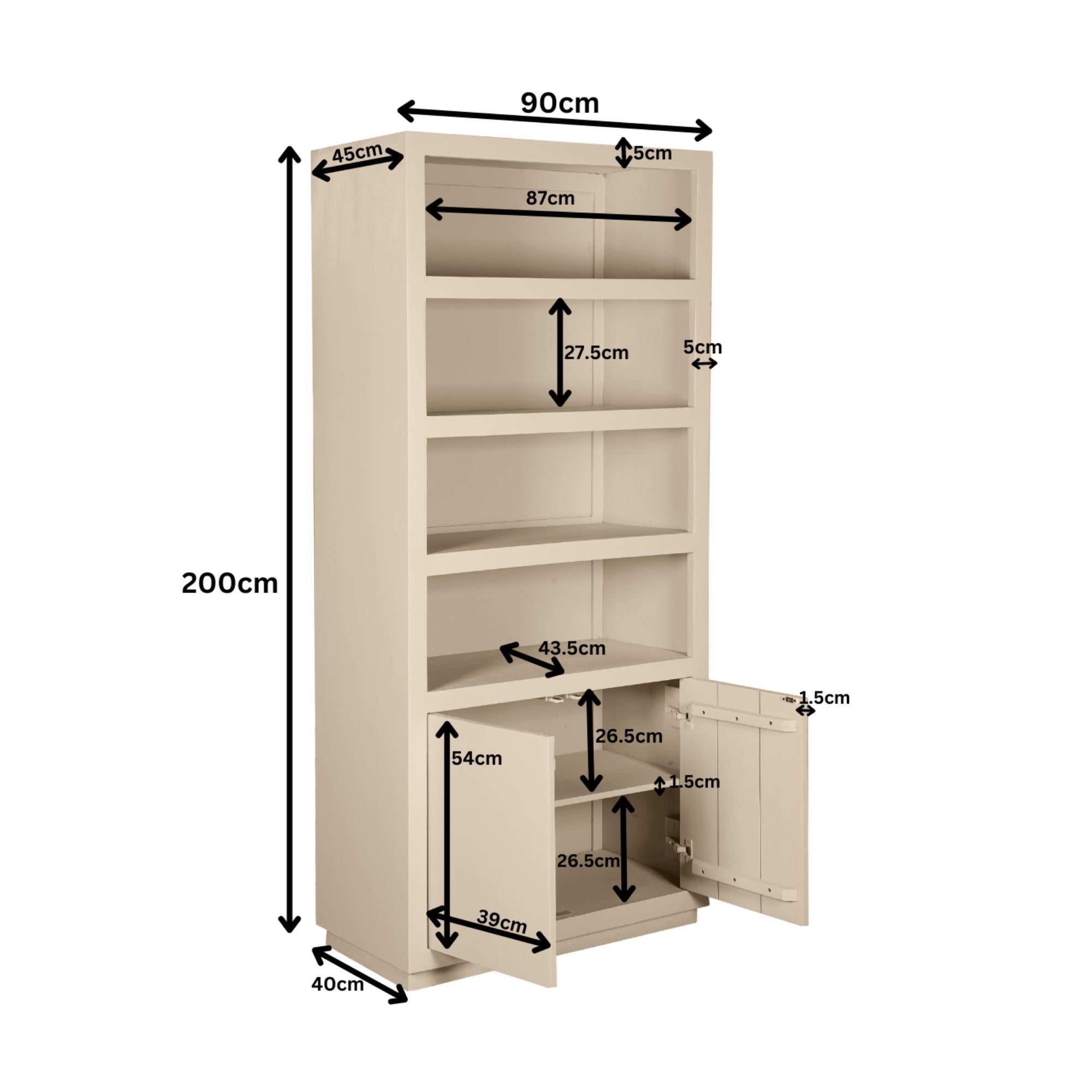 Boekenkast Eclipse Sand | 90 cm - Industrieelinhuis.nl