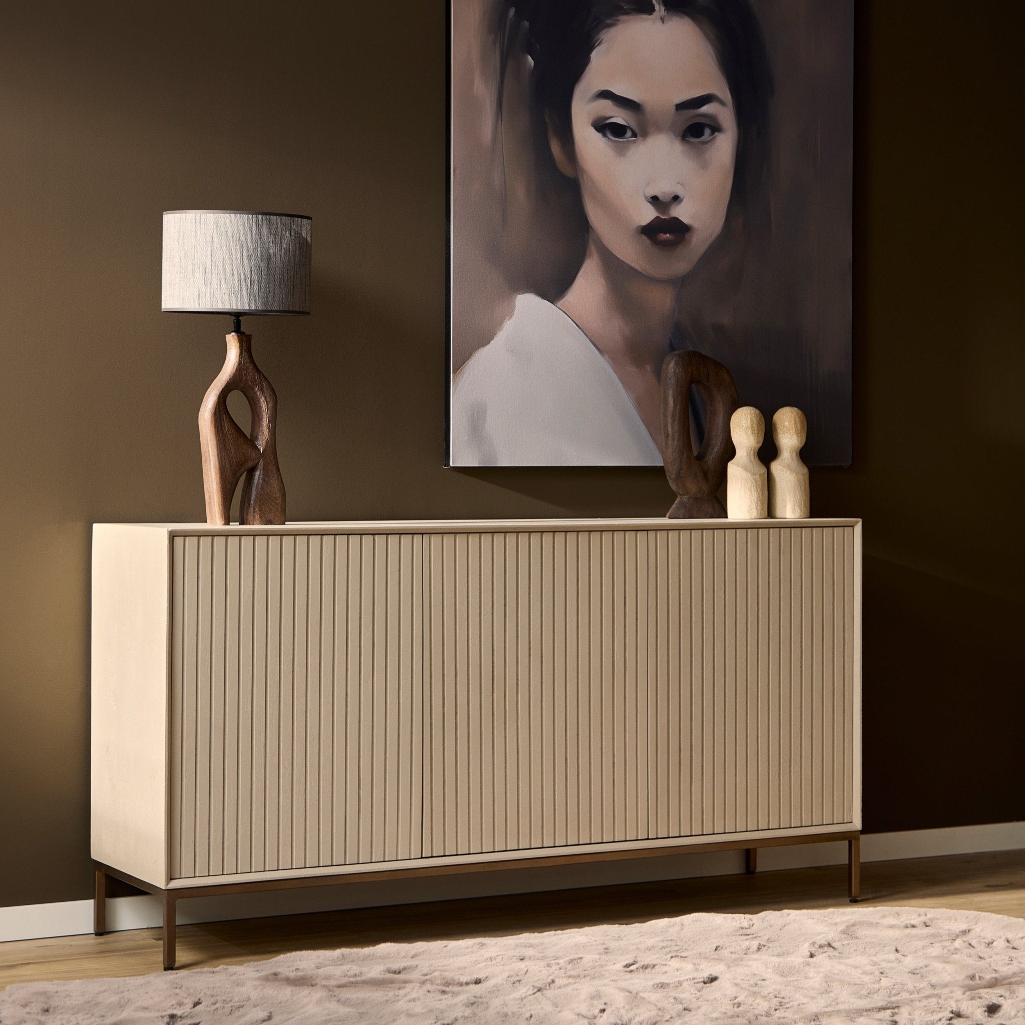 Beige Dressoir Madison Sand  165 cm - Industrieelinhuis.nl