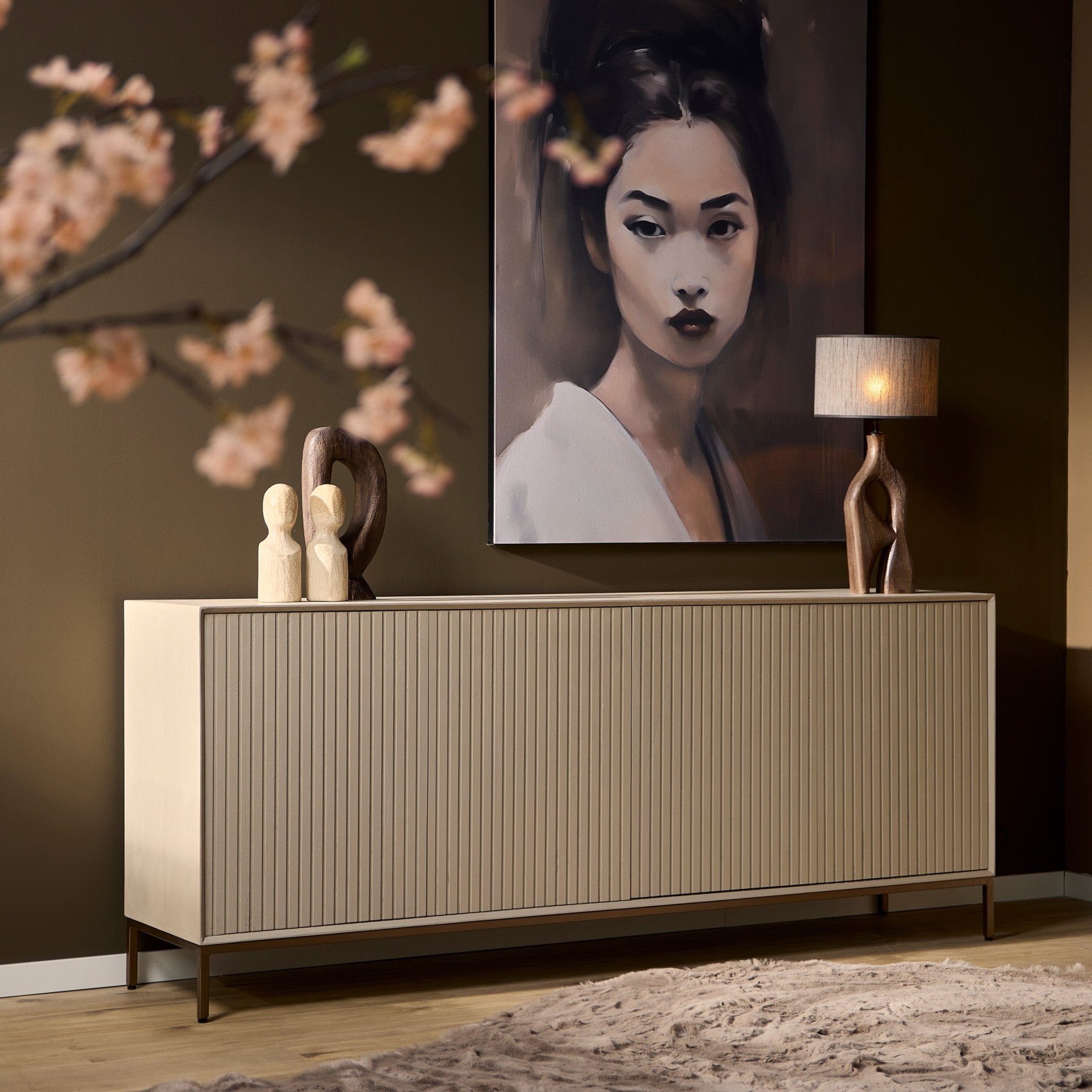 Beige Dressoir Madison Sand | 210 cm - Industrieelinhuis.nl