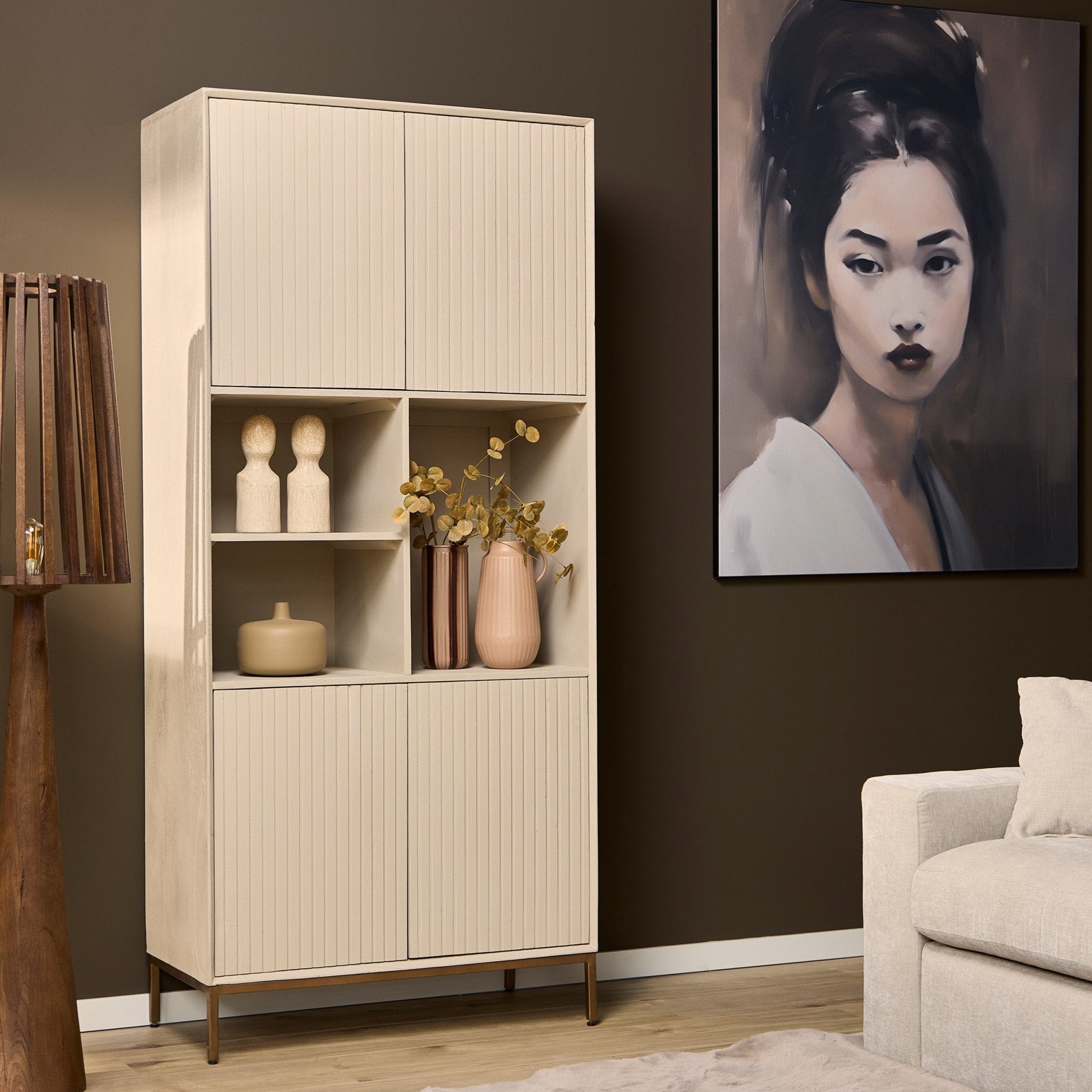 Vakkenkast Madison Sand  | 90 cm - Industrieelinhuis.nl