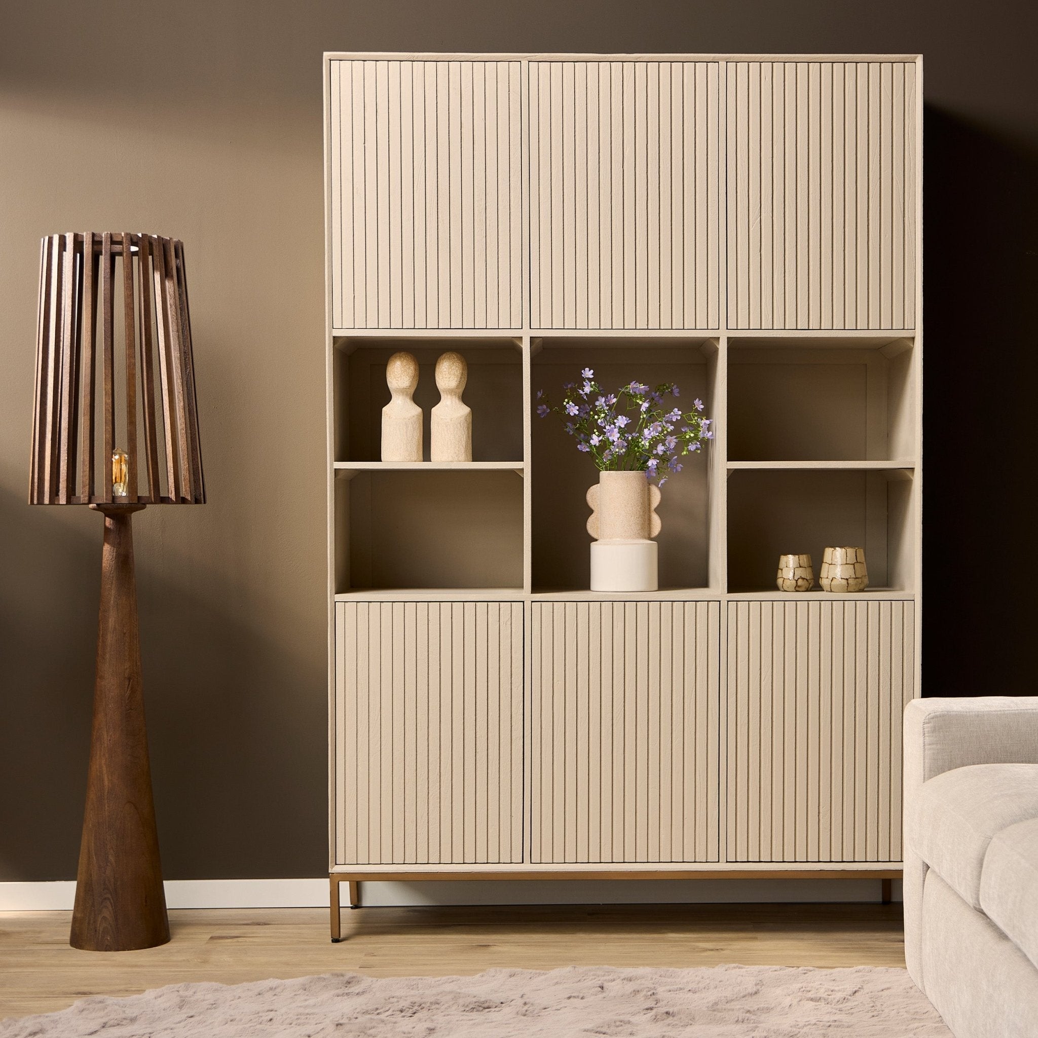Vakkenkast Madison XL Sand | 135 cm - Industrieelinhuis.nl