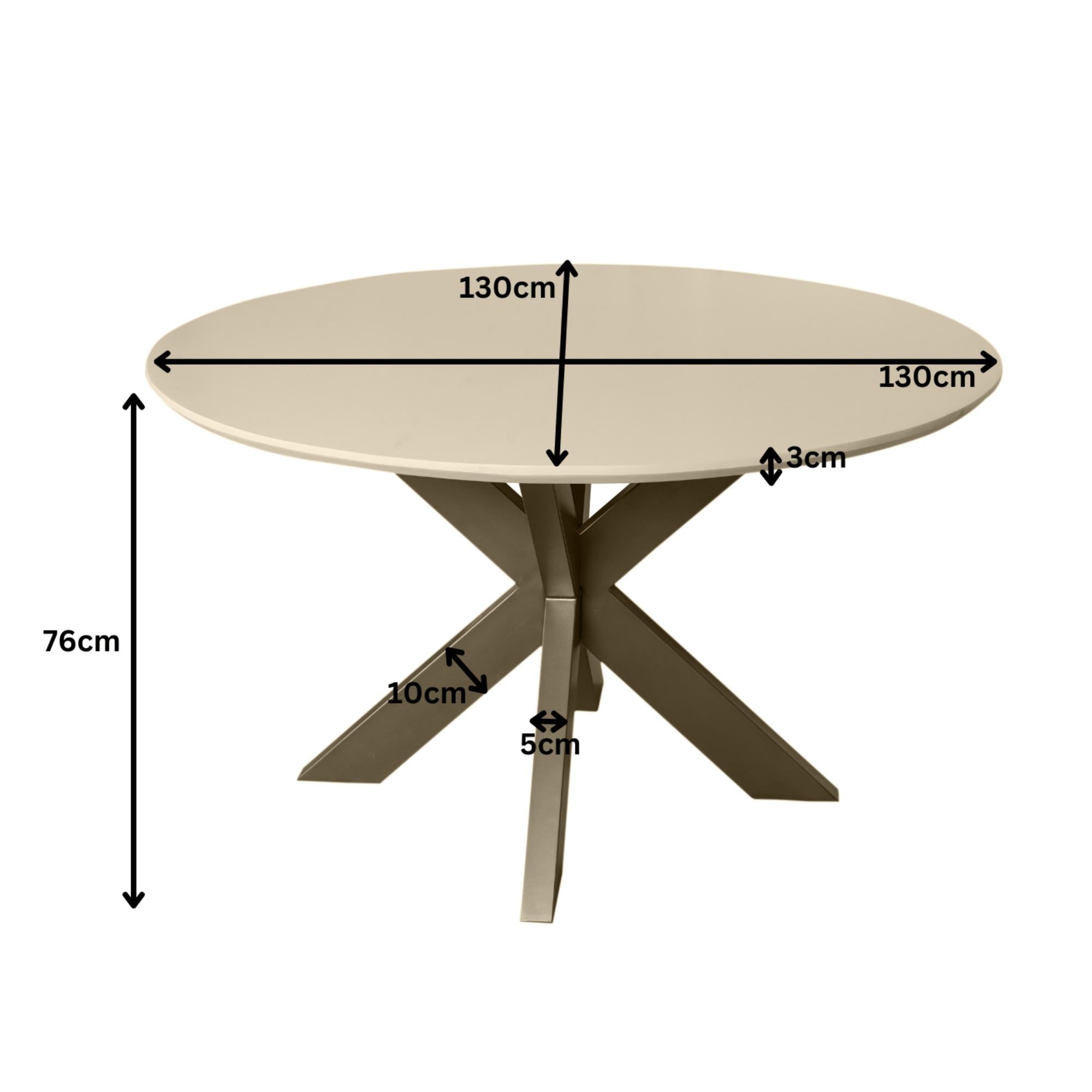 Eettafel Madison Sand 130 cm - Industrieelinhuis.nl