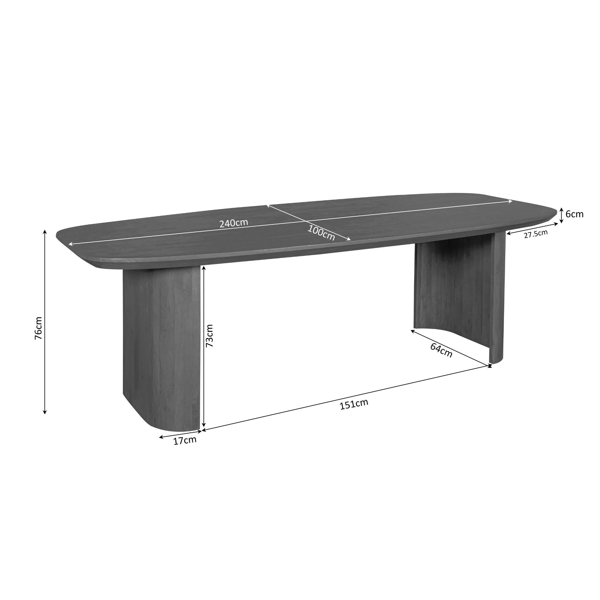 Eettafel Maré Brown | 240 cm - Industrieelinhuis.nl