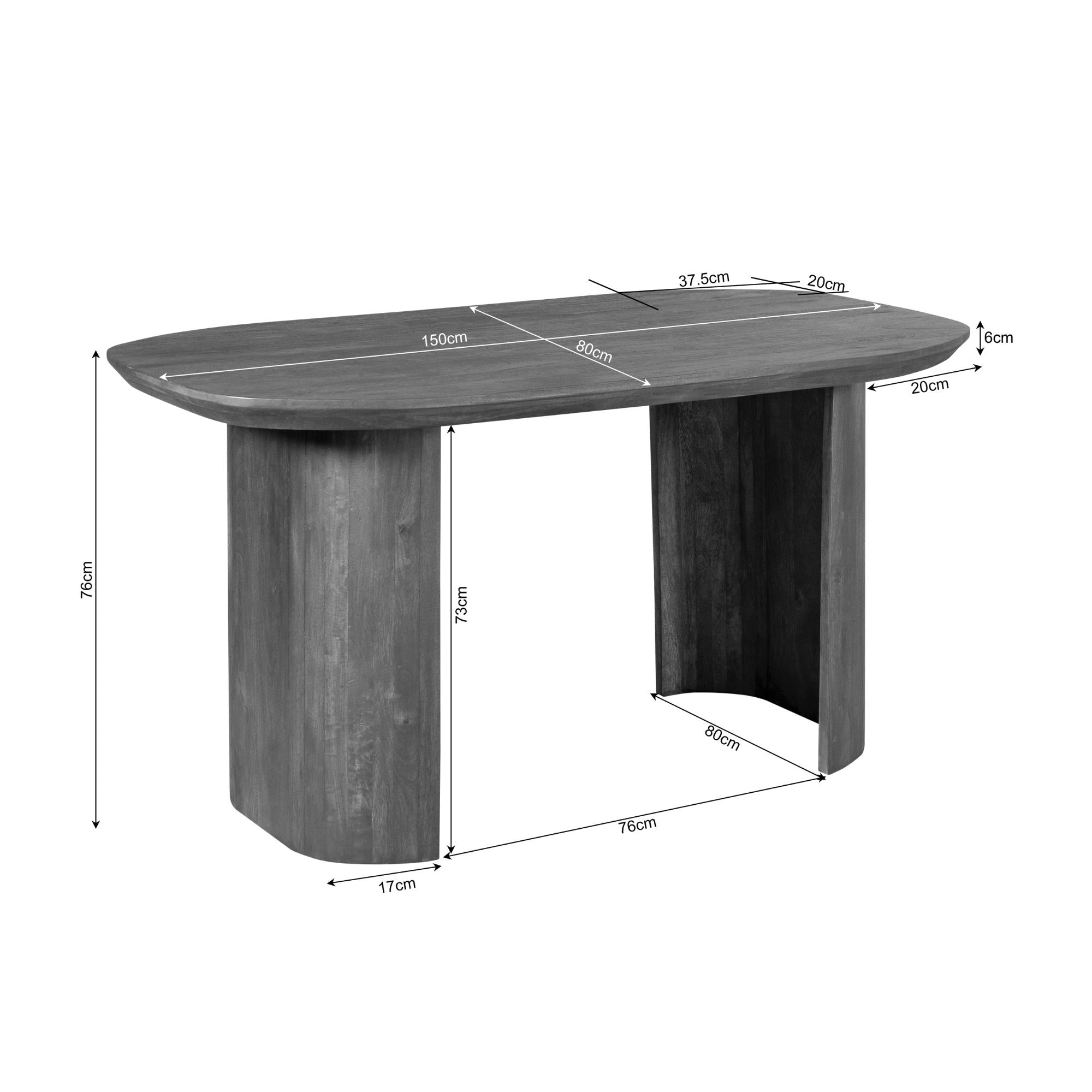 Bureau Maré Brown | 150 cm - Industrieelinhuis.nl