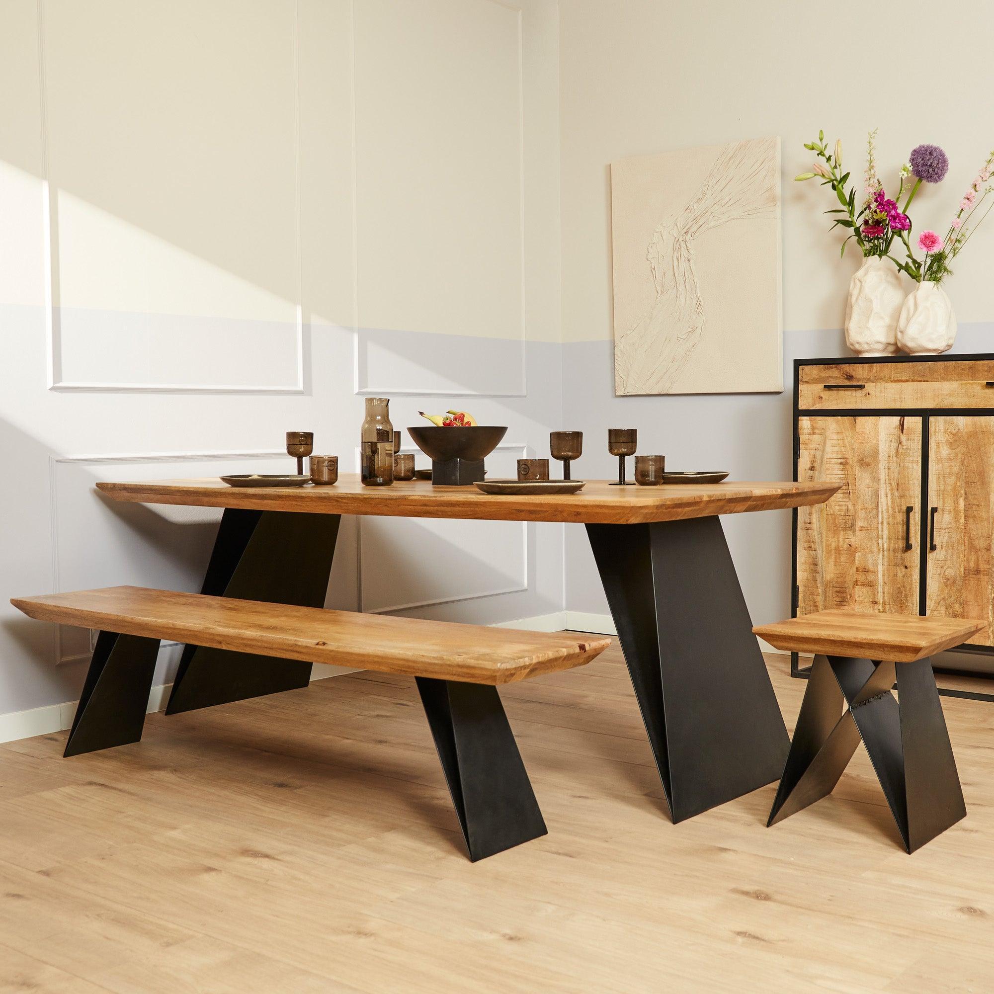 Eettafel mangohout Extense | 200 cm - Industrieelinhuis.nl