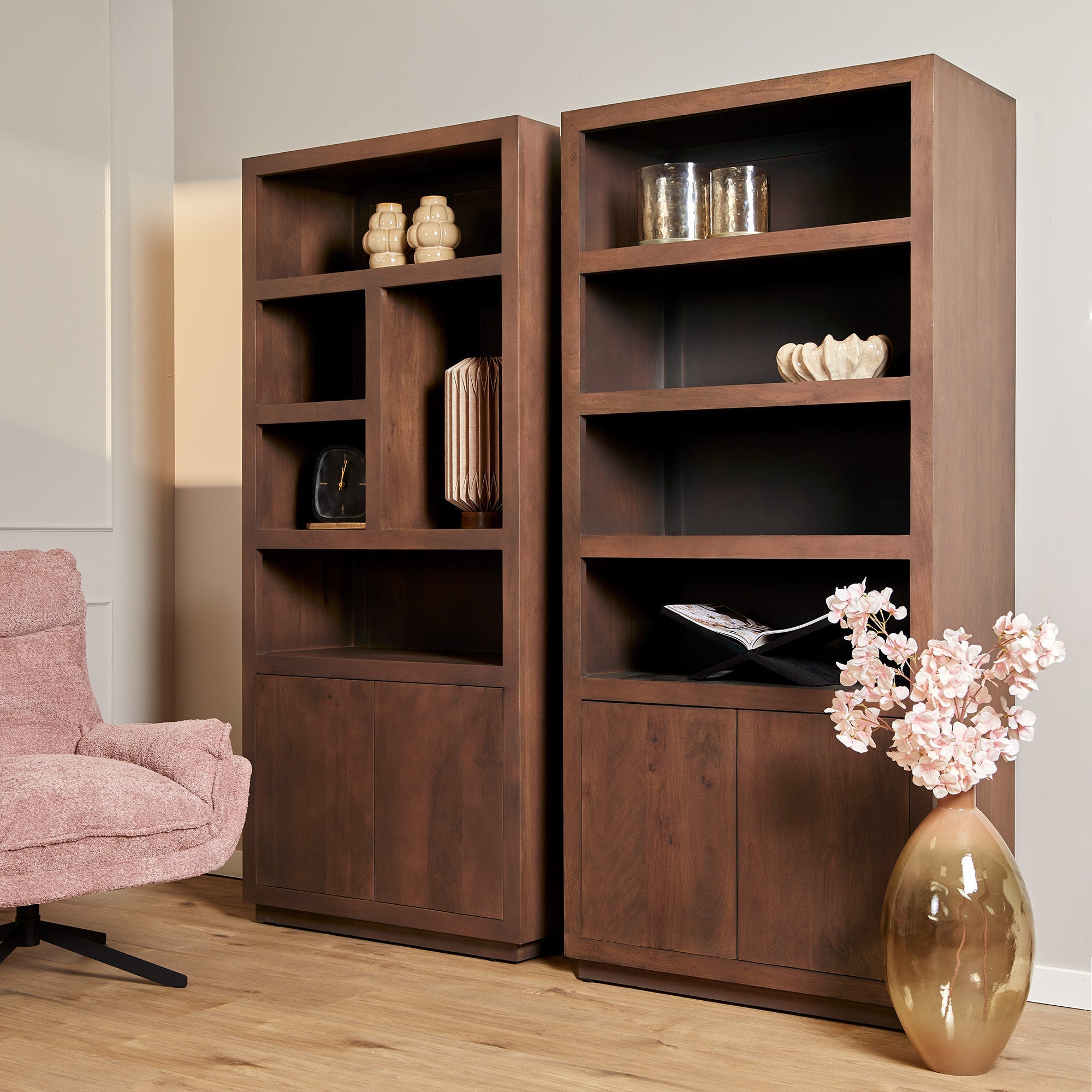 Boekenkast Eclipse Walnut | 90 cm - Industrieelinhuis.nl