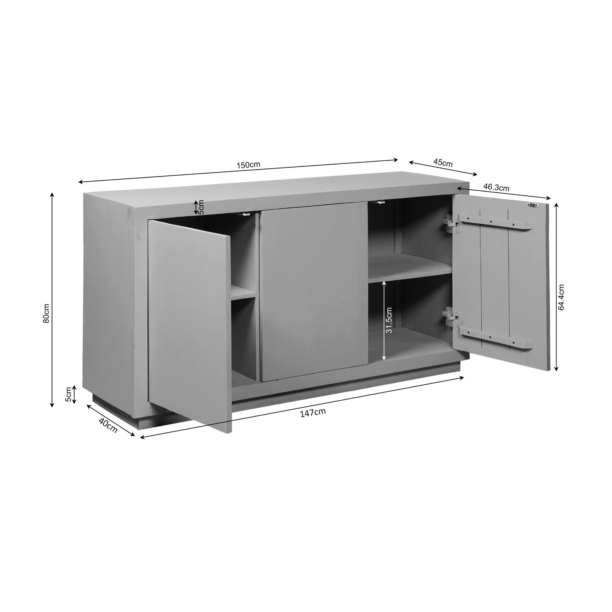 Dressoir Brussel Brown | 150 cm - Industrieelinhuis.nl