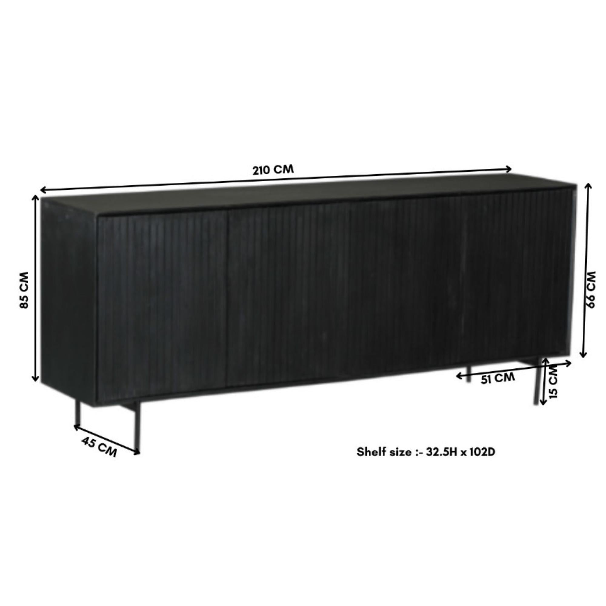 Vakkenkast Eclipse Black | 90 cm - Industrieelinhuis.nl