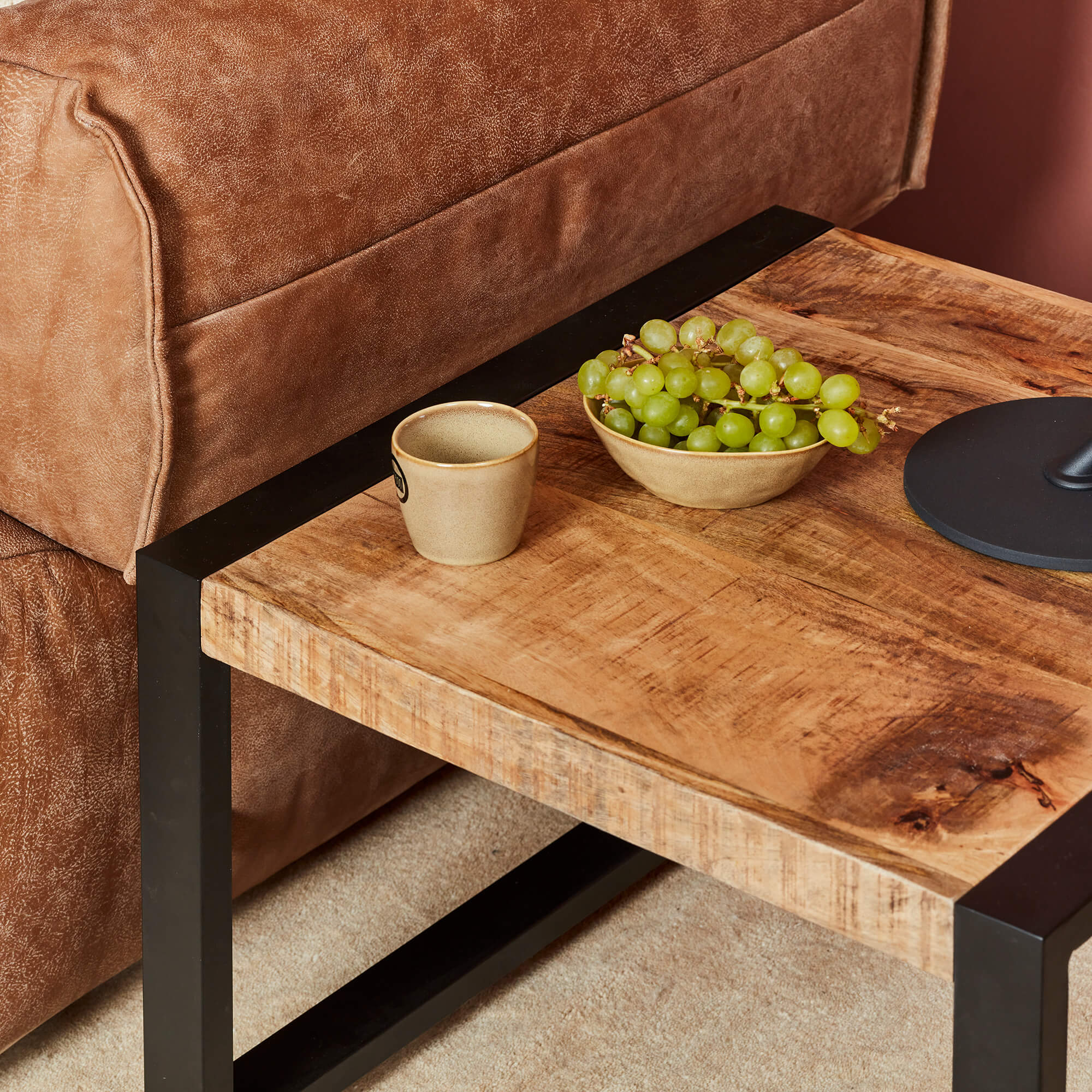 Bijzettafel mangohout Boaz 60 cm