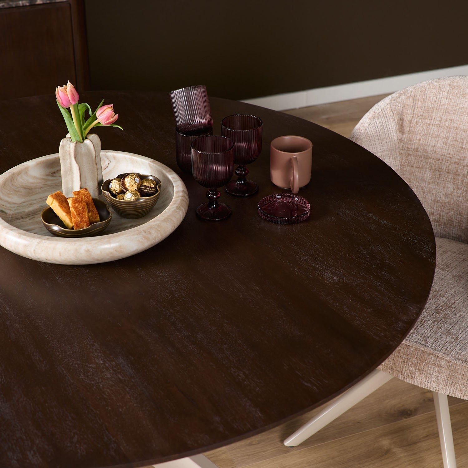 Eettafel Madison Brown | 110 cm | Poot Sand - Industrieelinhuis.nl