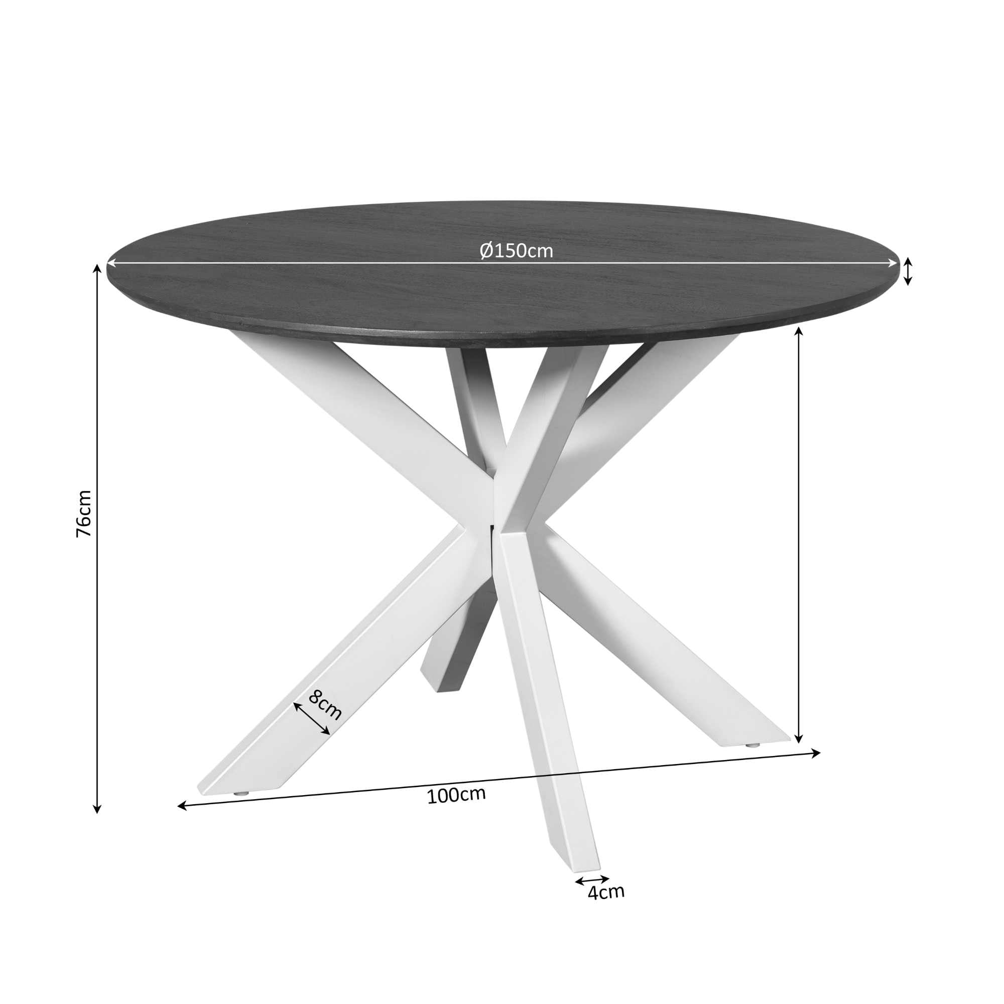 Eettafel Madison Brown | 150 cm | Poot Sand - Industrieelinhuis.nl