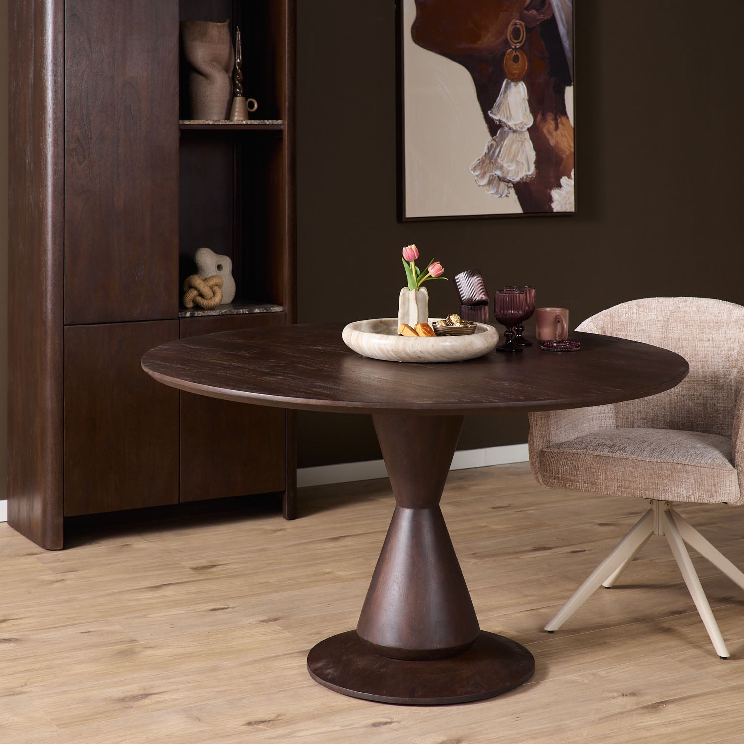 Eettafel Rond Lima Brown 150cm - Industrieelinhuis.nl