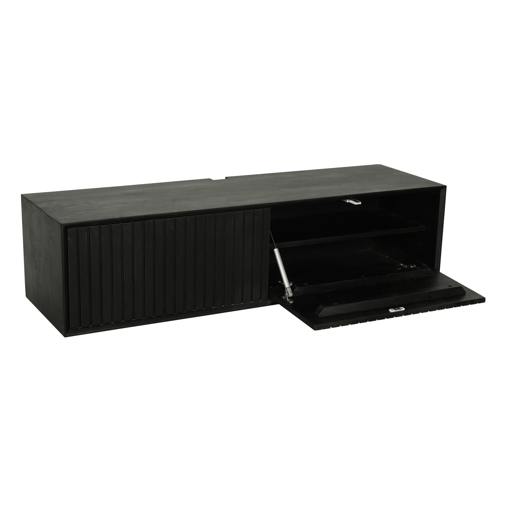Zwevend tv meubel Maddie Zwart 120 cm - Industrieelinhuis.nl