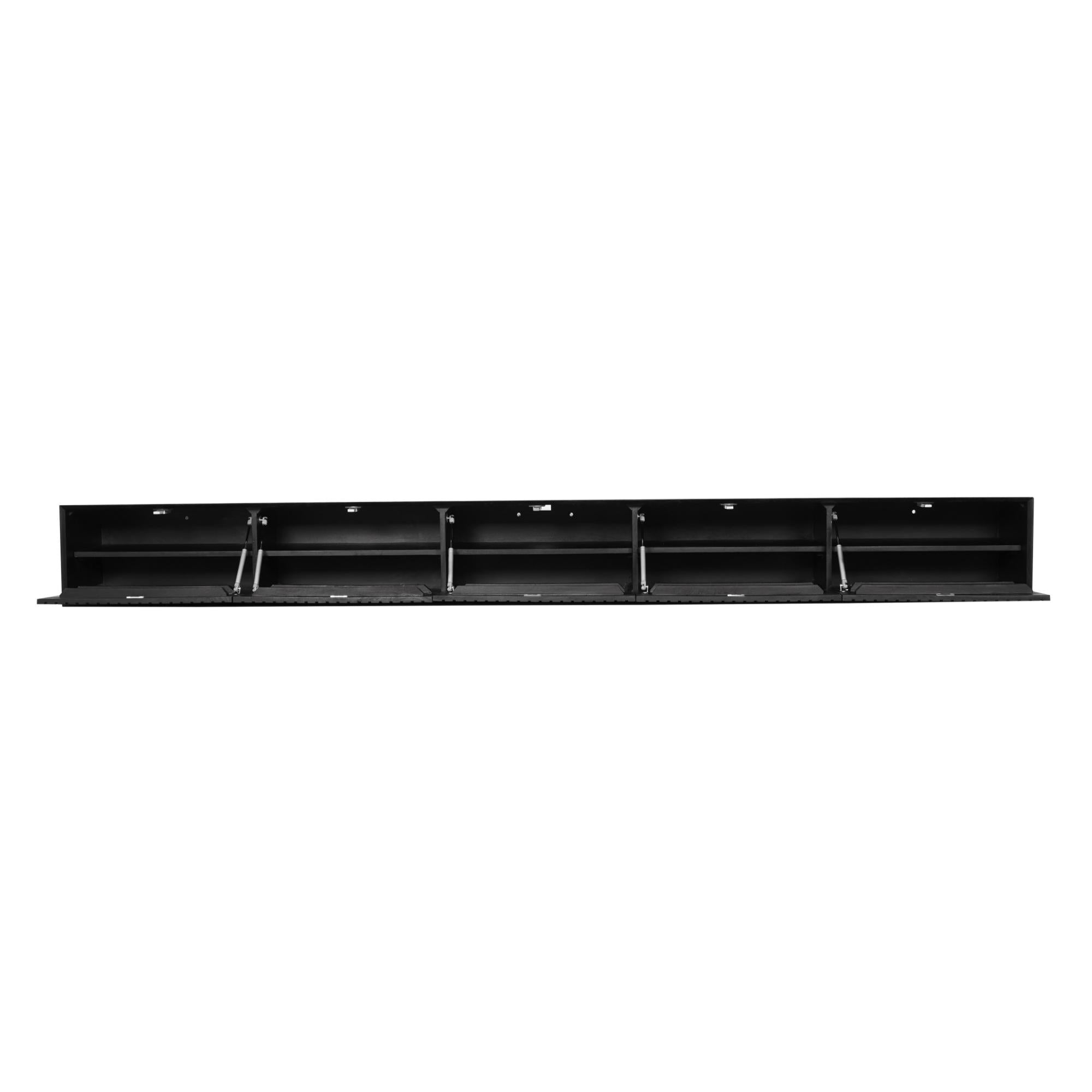 Zwevend tv meubel Maddie Zwart280 cm - Industrieelinhuis.nl