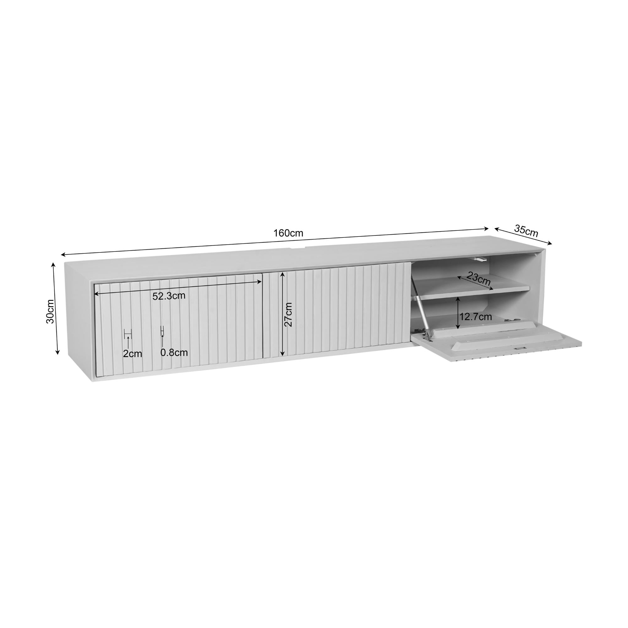 Zwevend tv meubel Madison Brown | 160 cm - Industrieelinhuis.nl