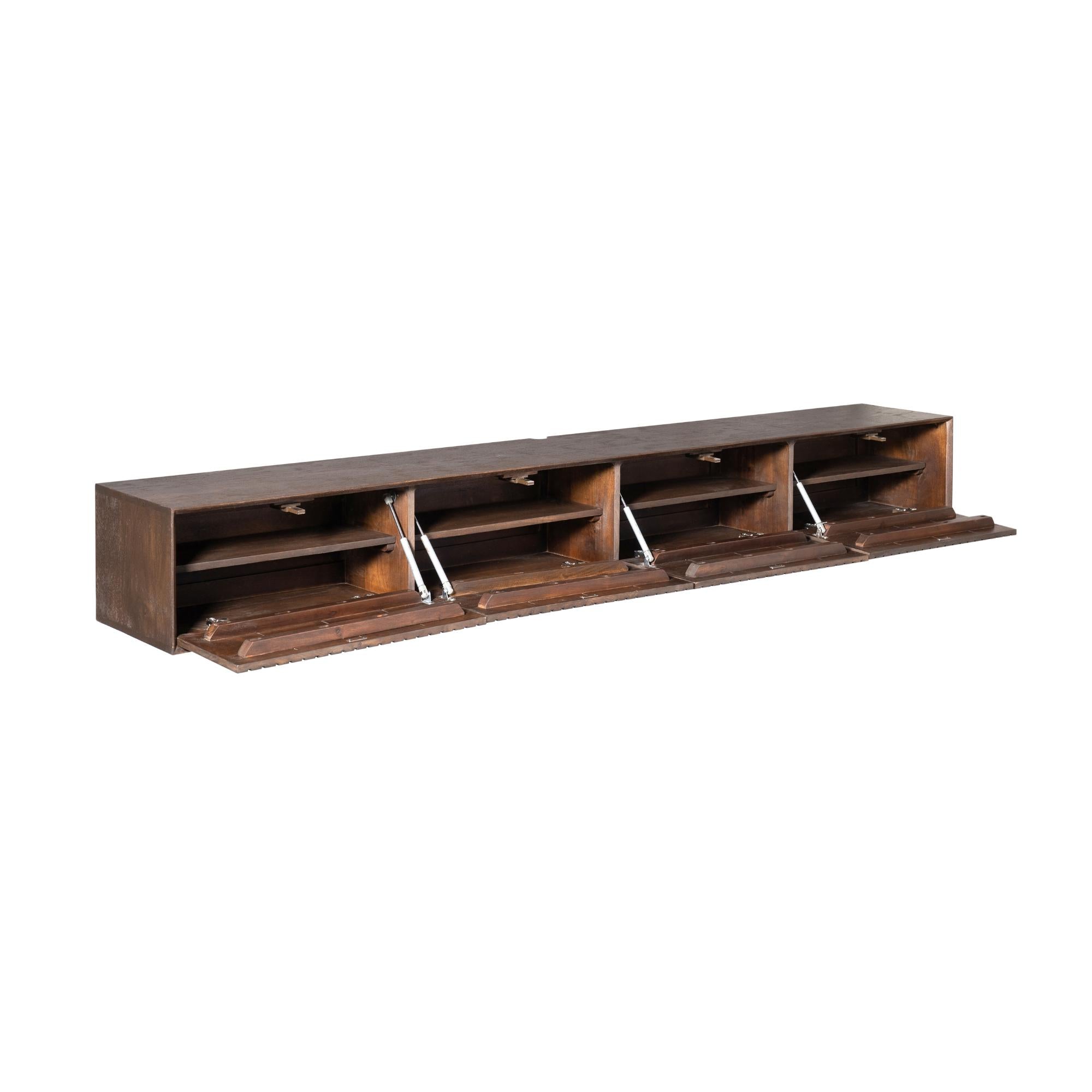 Zwevend tv meubel Madison Brown | 240 cm - Industrieelinhuis.nl
