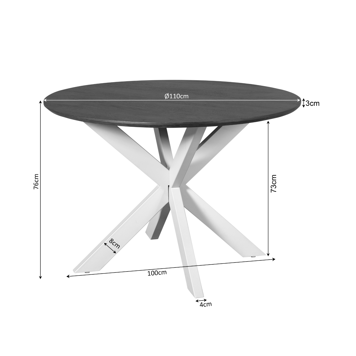 Eettafel Madison Natural | 110 cm - Industrieelinhuis.nl