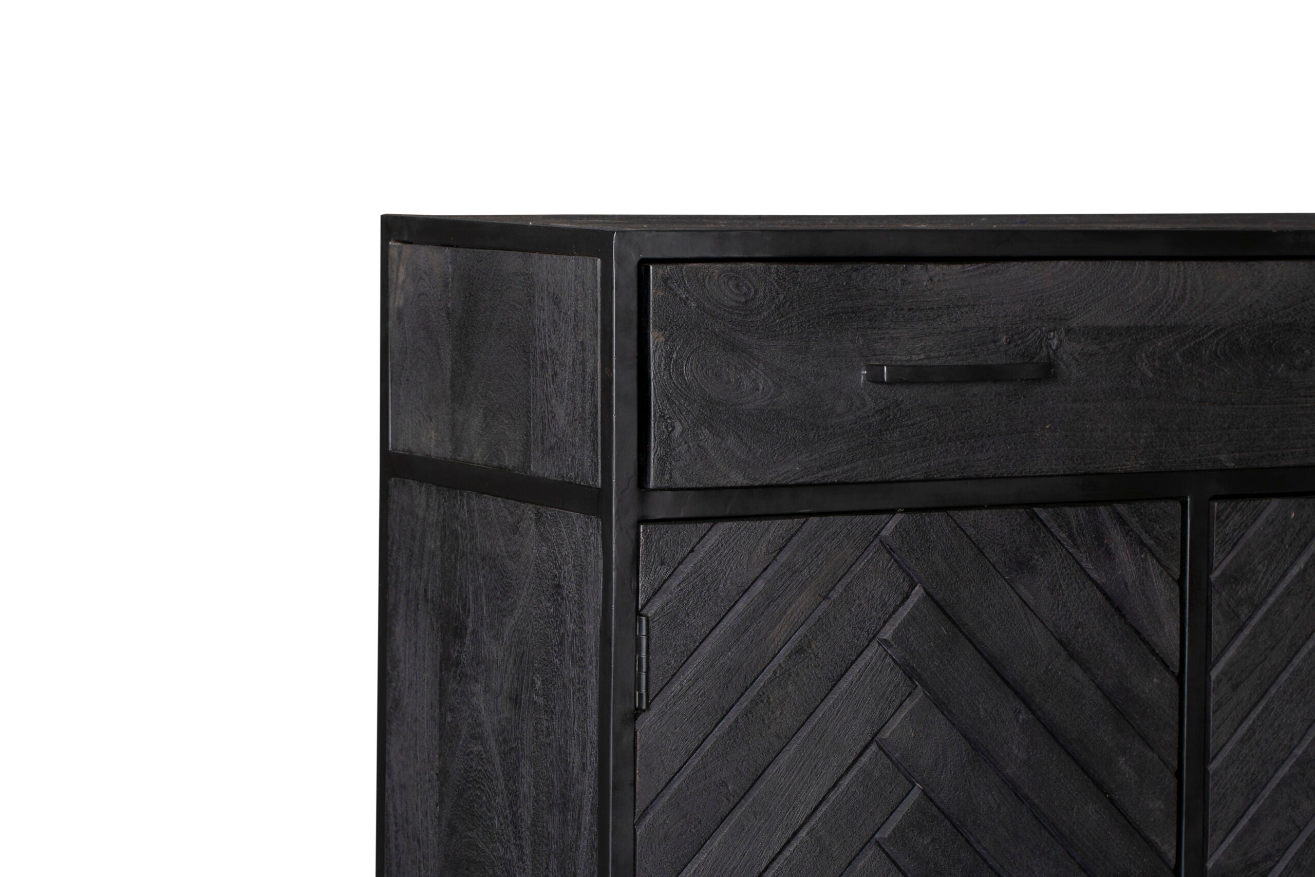 Kabinet kast New York | Mangohout en staal | 100 cm - Industrieelinhuis.nl