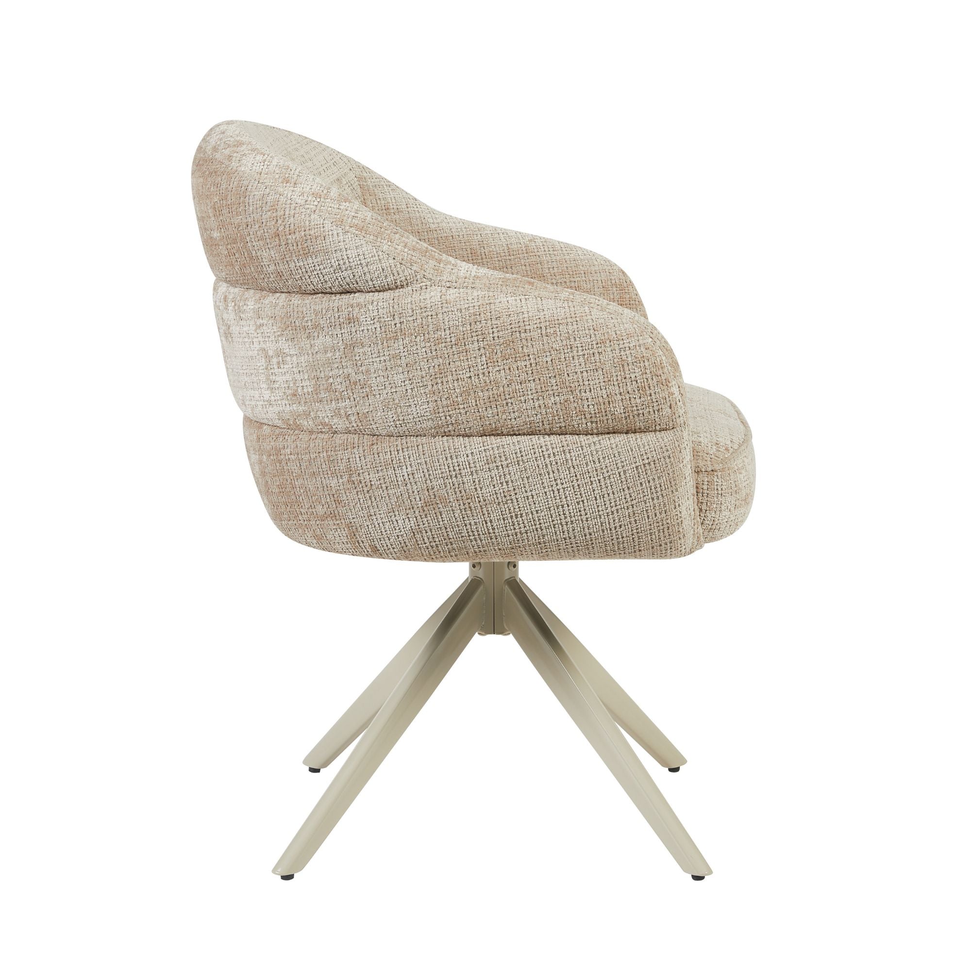 Eetkamerstoel Bella | Beige | Poot Sand | Met armleuning - Industrieelinhuis.nl