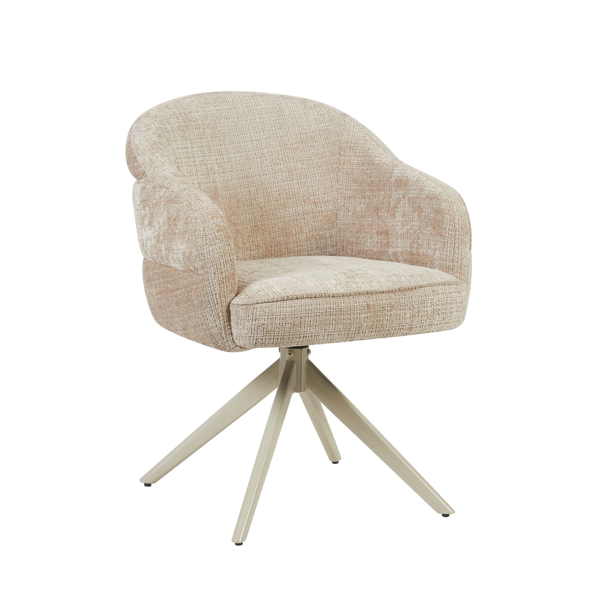 Eetkamerstoel Bella | Beige | Poot Sand | Met armleuning - Industrieelinhuis.nl