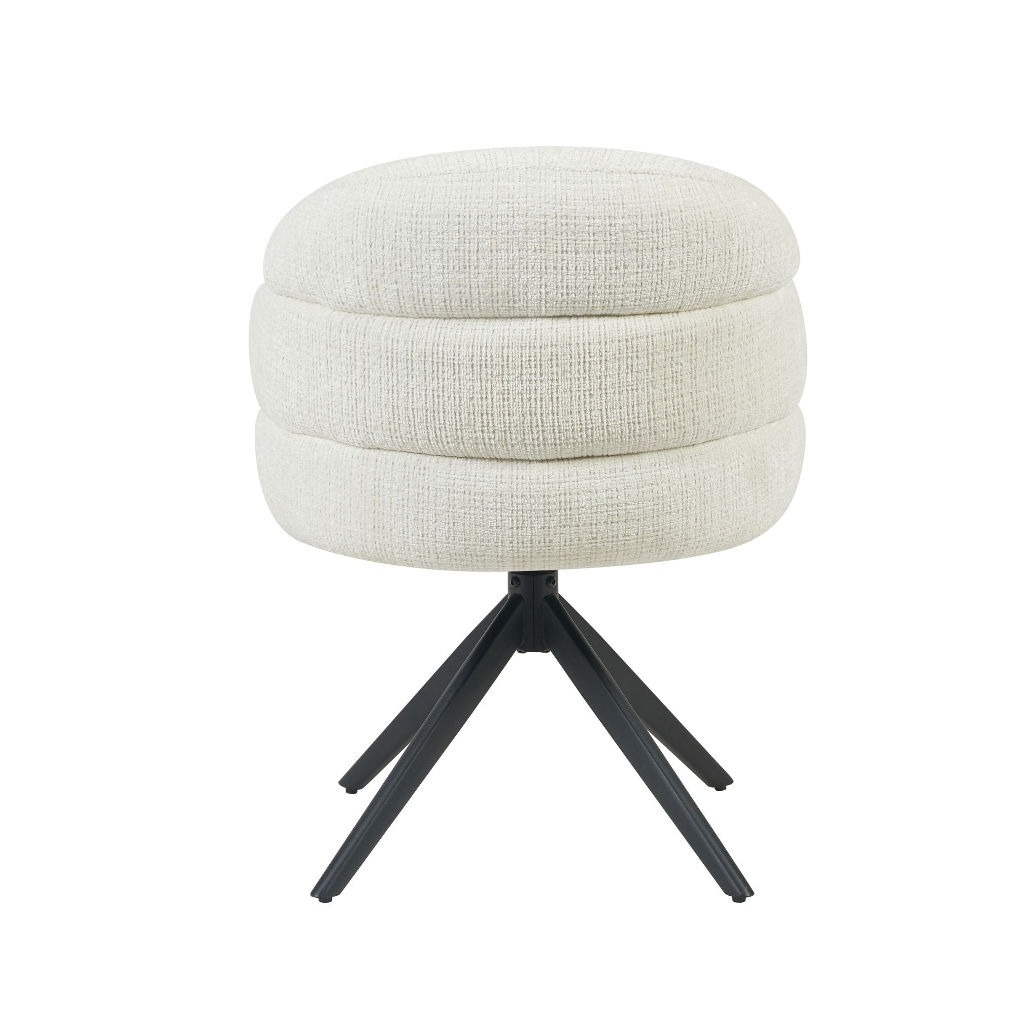 Eetkamerstoel Bella | Off White | Poot Black | Met armleuning - Industrieelinhuis.nl
