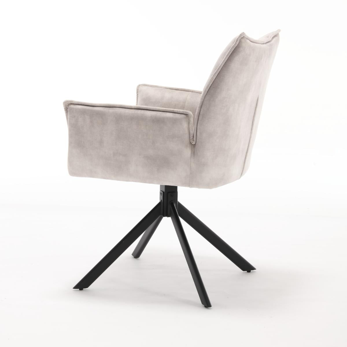 Eetkamerstoel Dani Velvet | Champagne | Met armleuning - Industrieelinhuis.nl