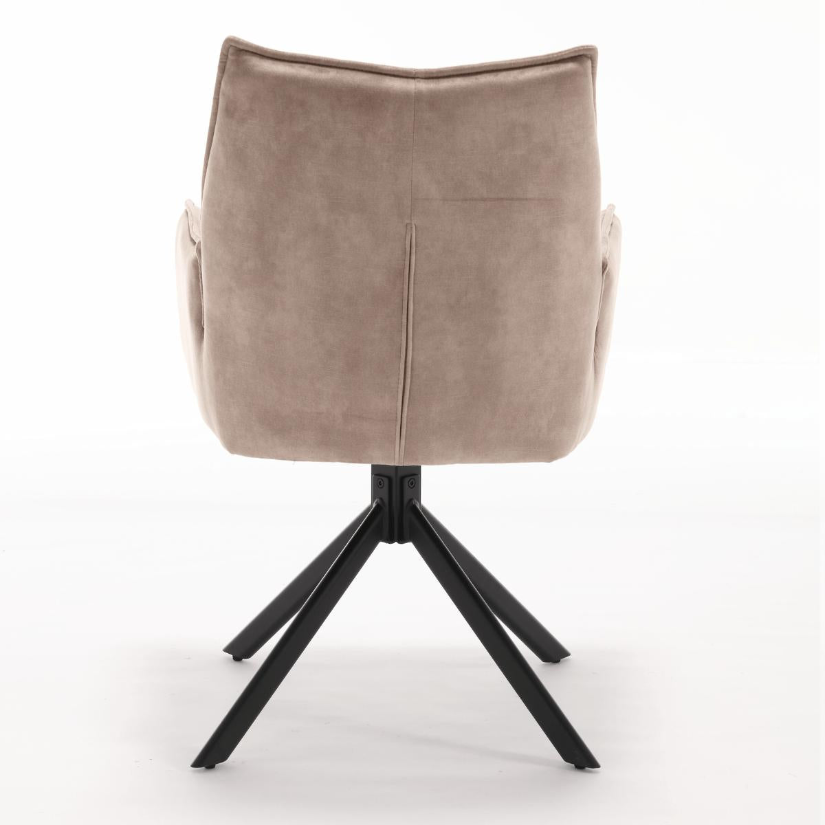 Eetkamerstoel Dani Velvet | Beige | Met armleuning - Industrieelinhuis.nl